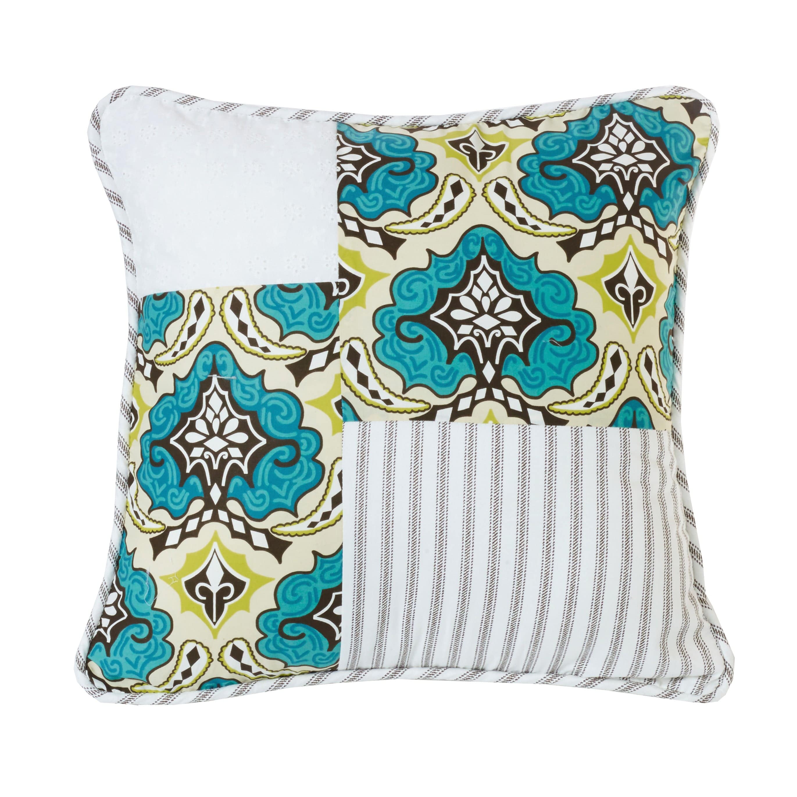 Salado Patchwork Throw Pillow, Floral Medallion