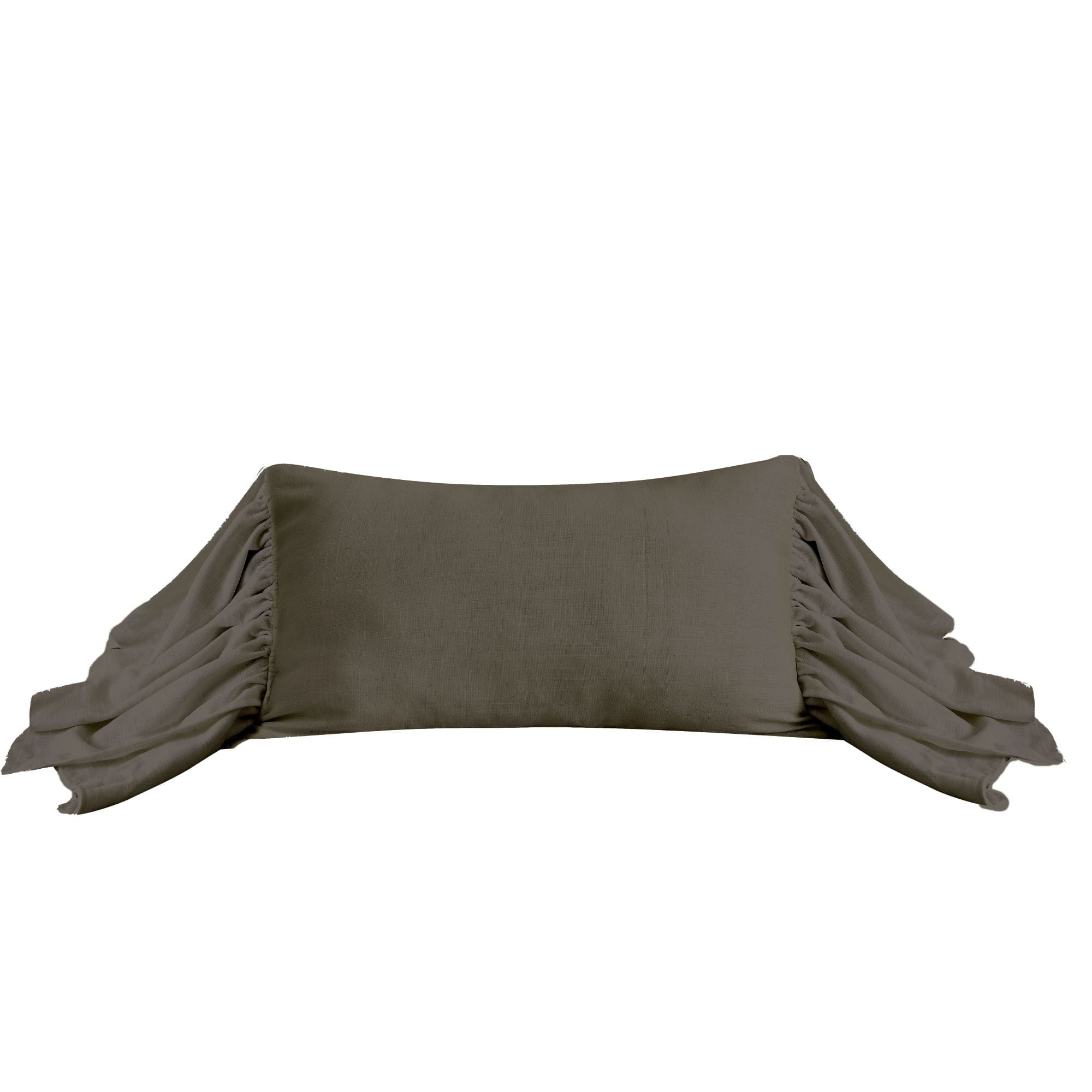 Washed Linen Long Ruffled Pillow