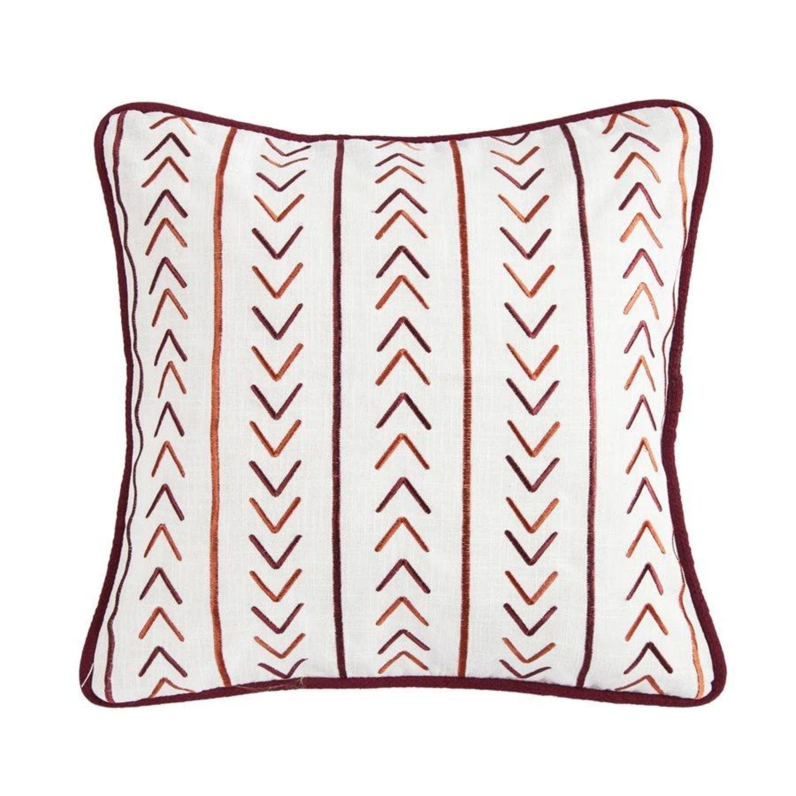 Solace Embroidered Throw Pillow w/ Stripes