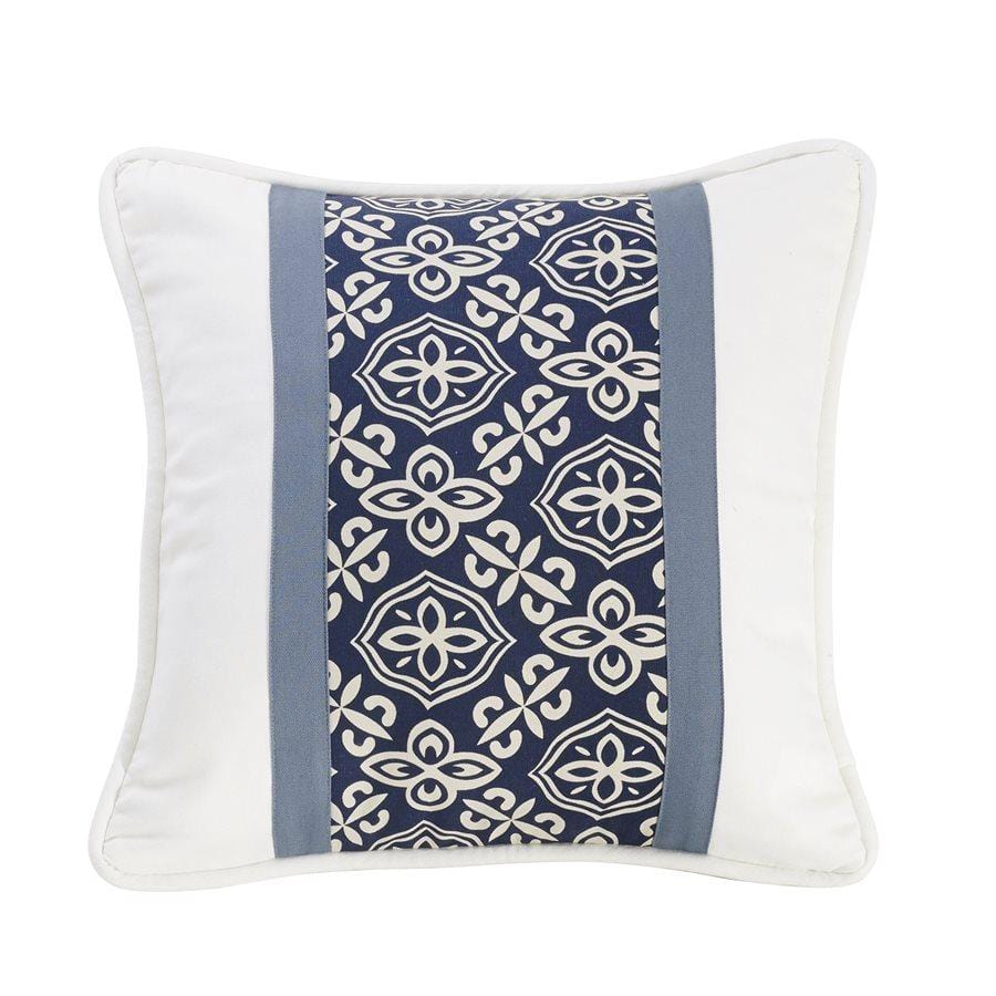St. Clair Paneled Navy Blue Throw Pillow