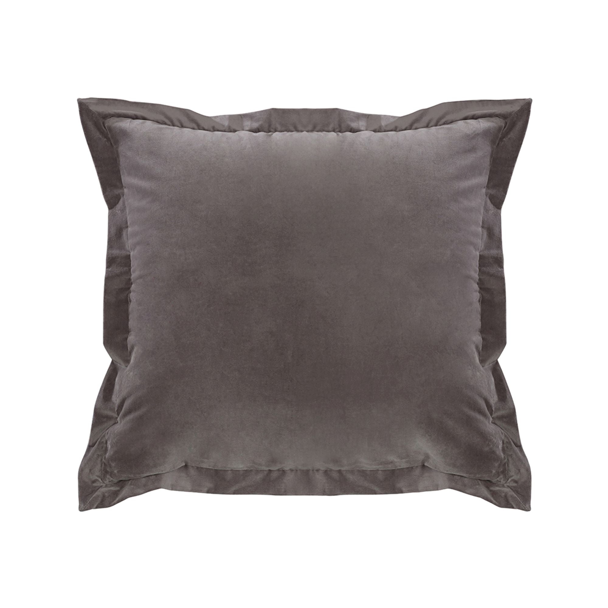 Whistler Gray Velvet Accent Pillow w/ Flange