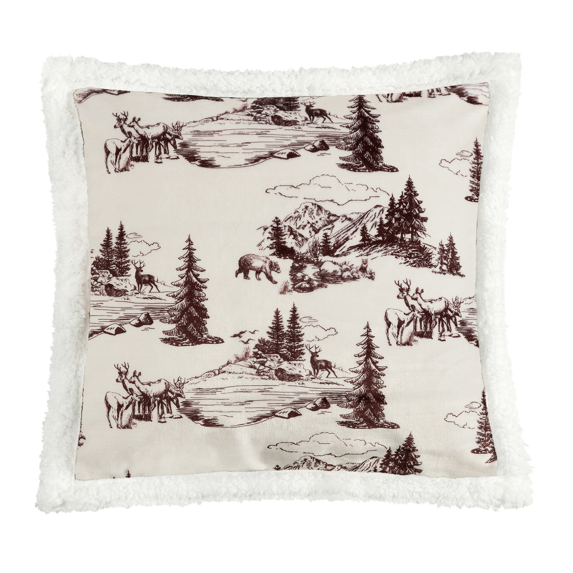 White Pine Campfire Sherpa Pillow