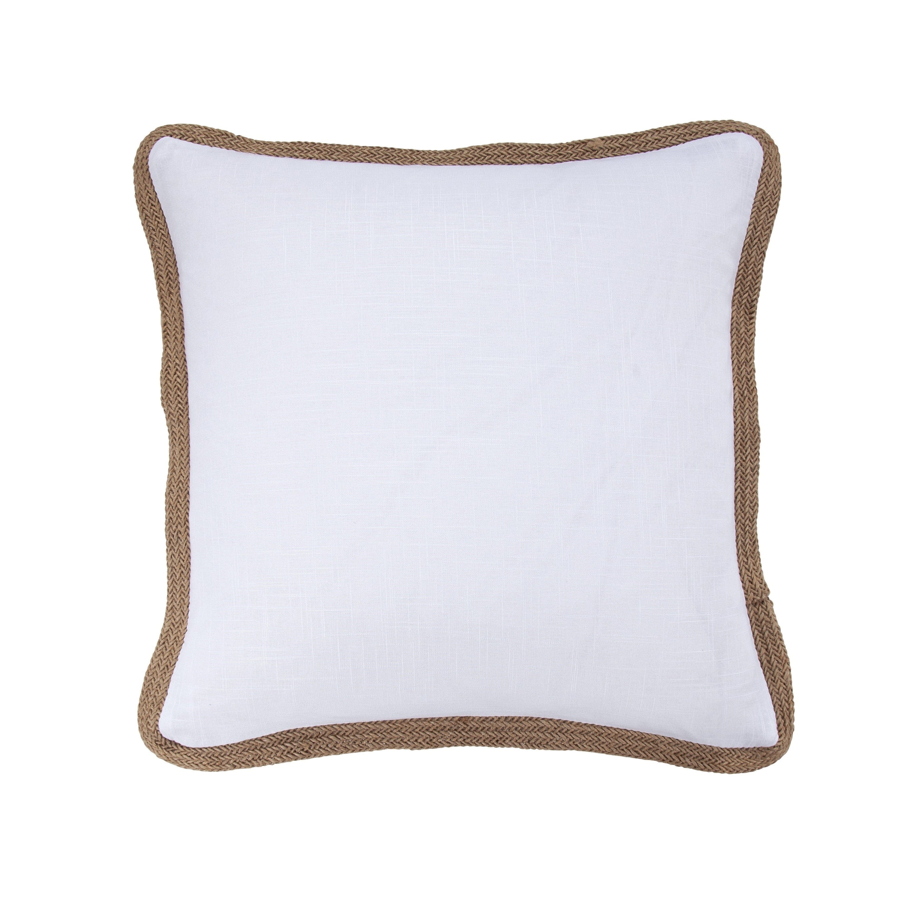 Washed Linen Jute Trimmed Pillow