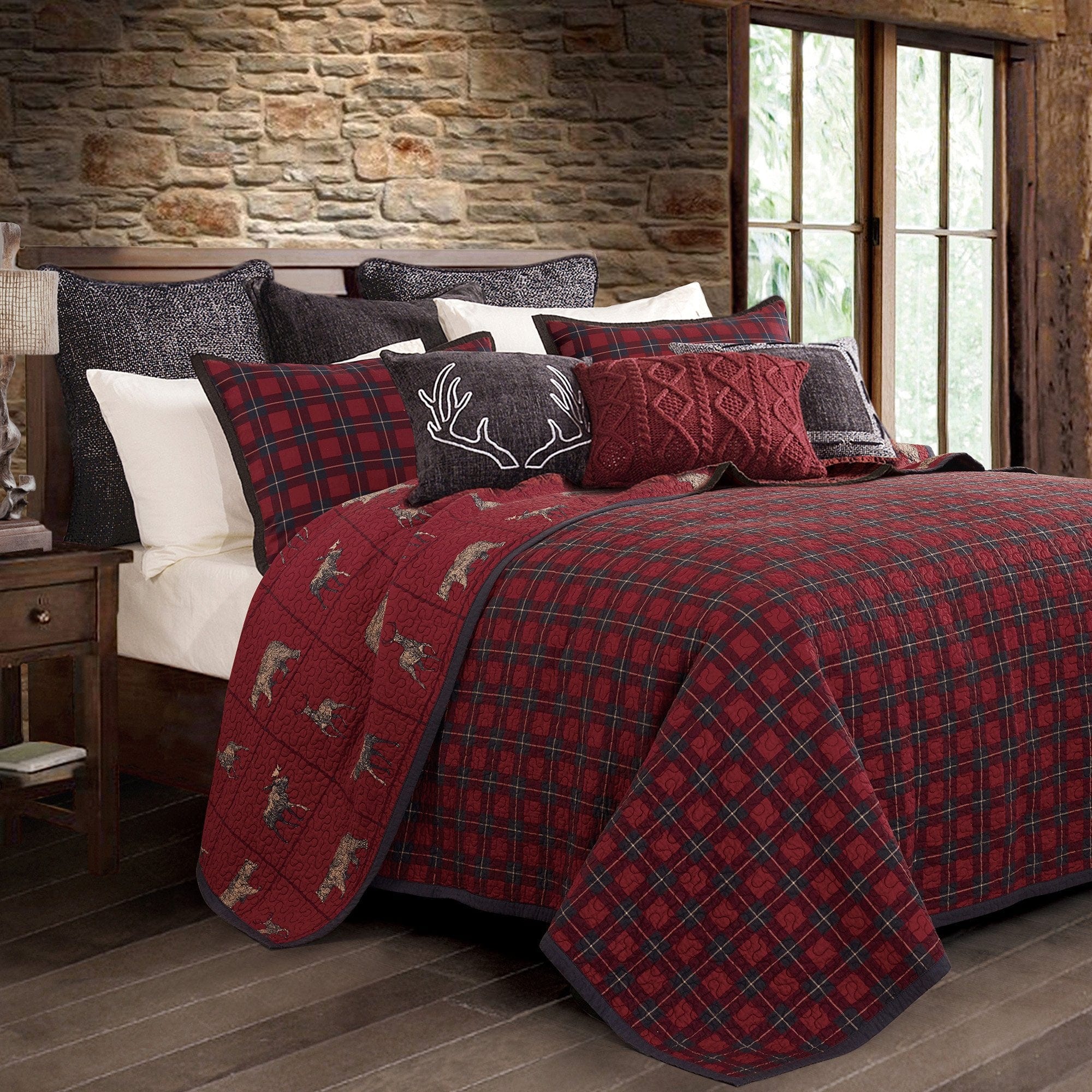 Woodland Plaid Reversible Quilt Set