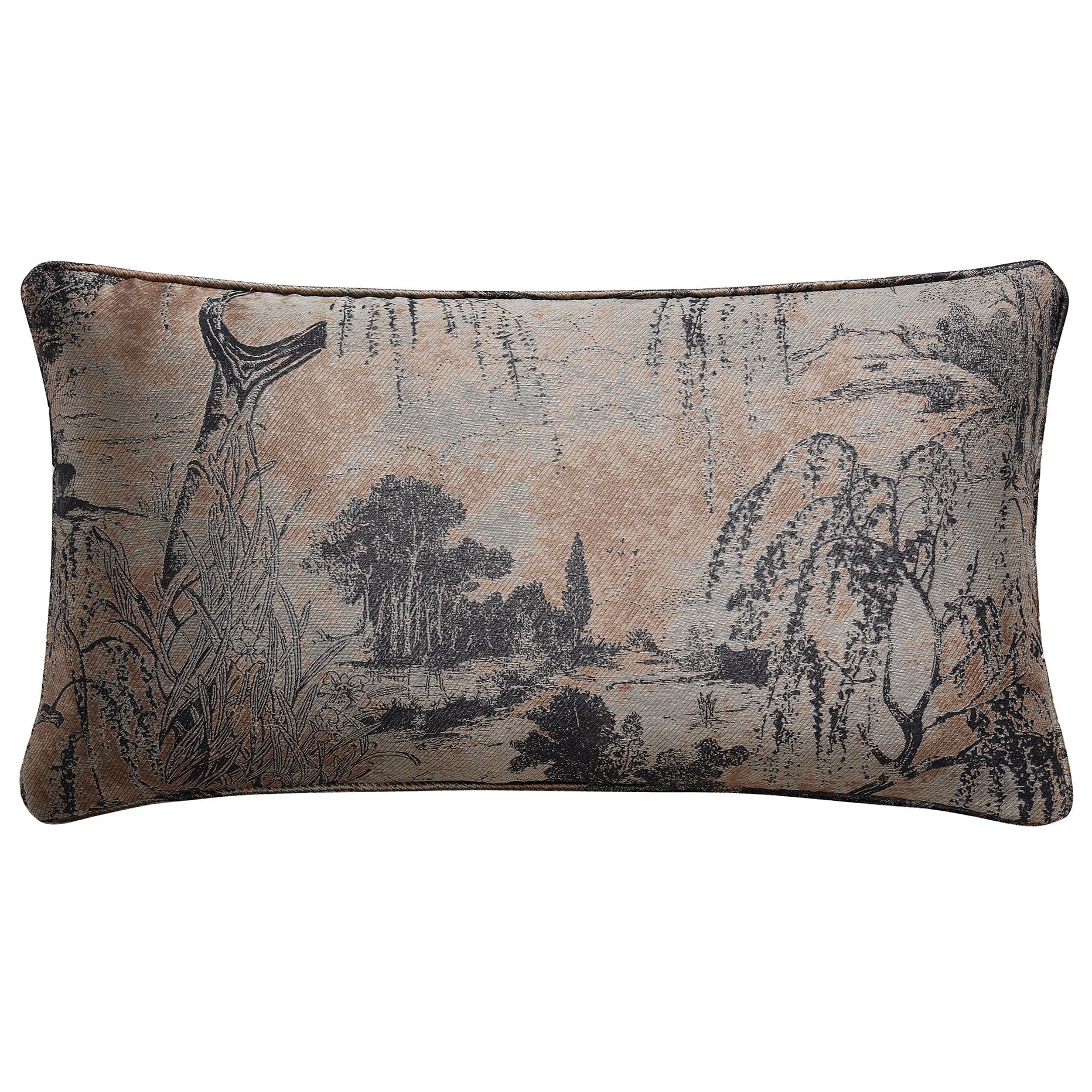 Pastoral Jacquard Lumbar Decorative Pillow