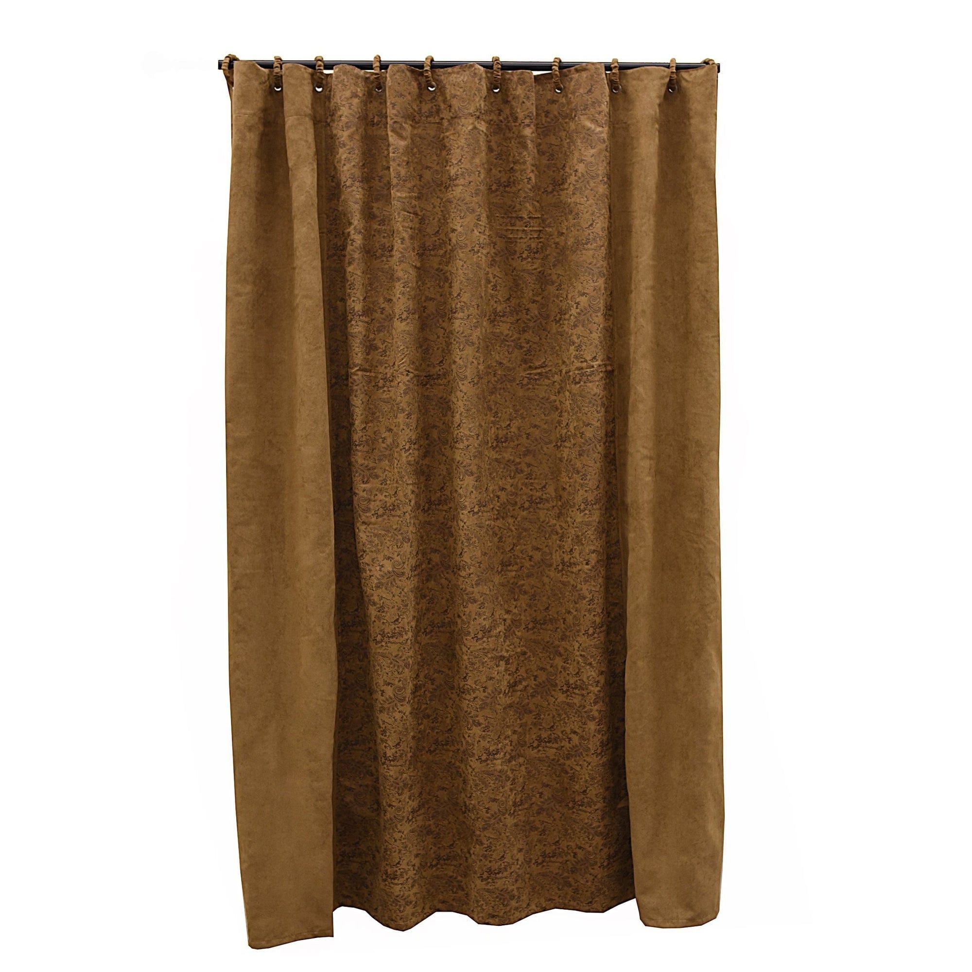 Small Paisley Shower Curtain Dark Tan