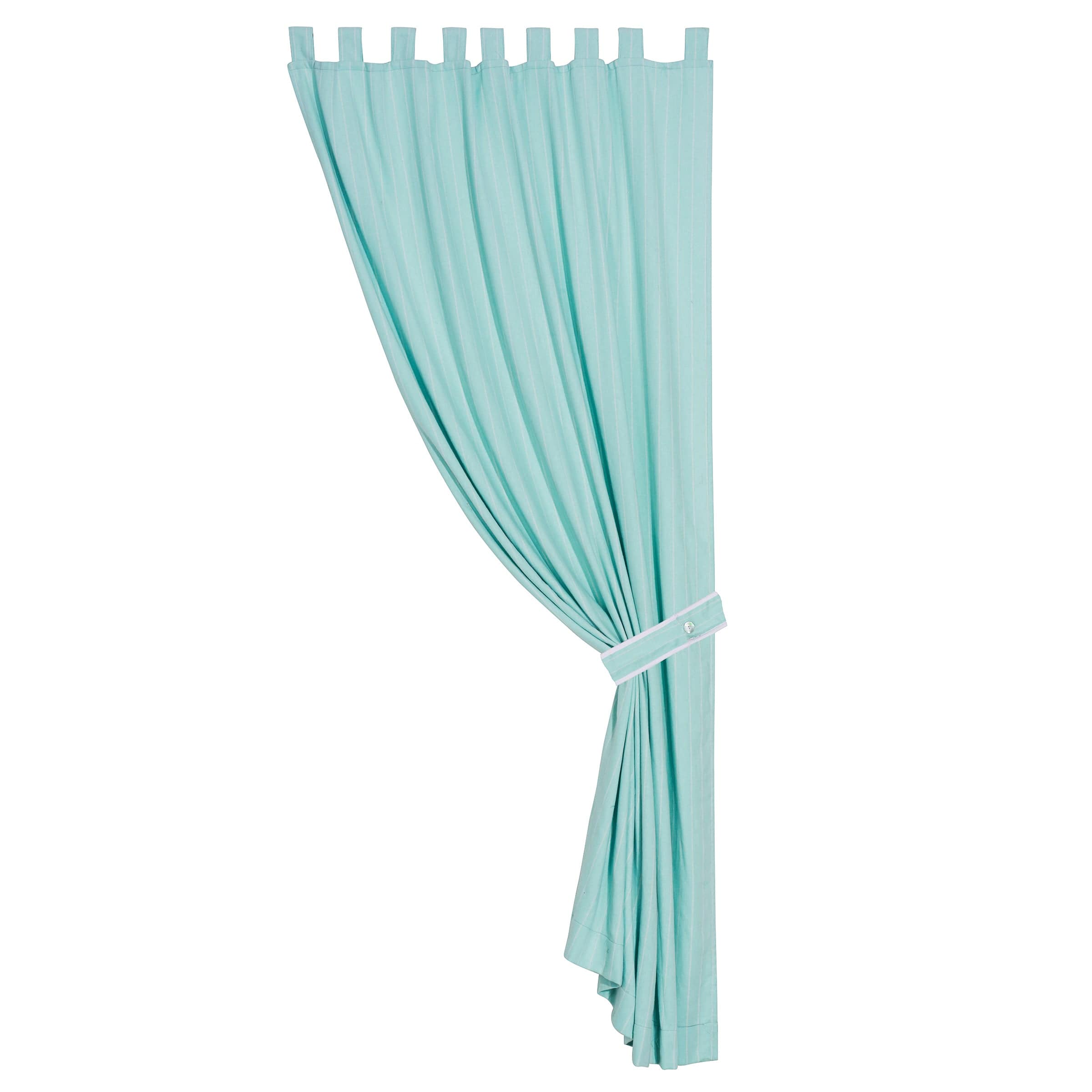 Catalina Aqua Tab-Top Single Panel Curtain