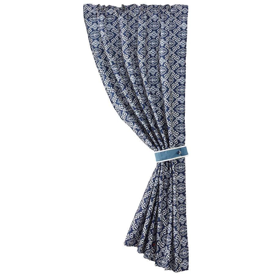 Monterrey Blue Alhambra Rod Pocket Curtain Panel