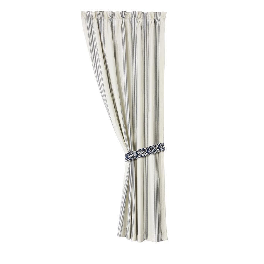 St. Clair White & Navy Striped Curtain (PAIR)