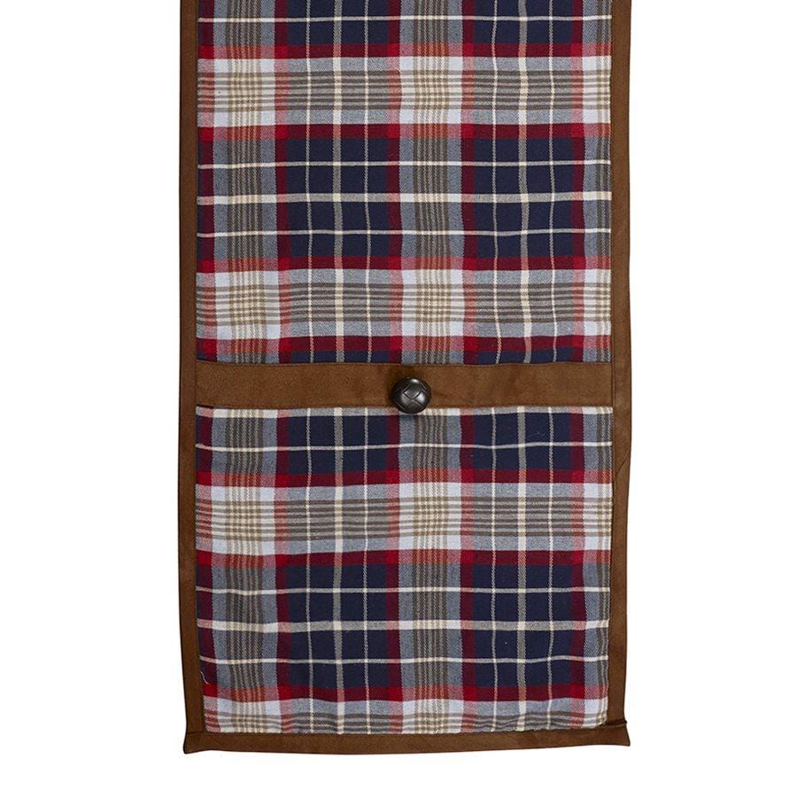 South Haven Blue Plaid Table Runner with Suede