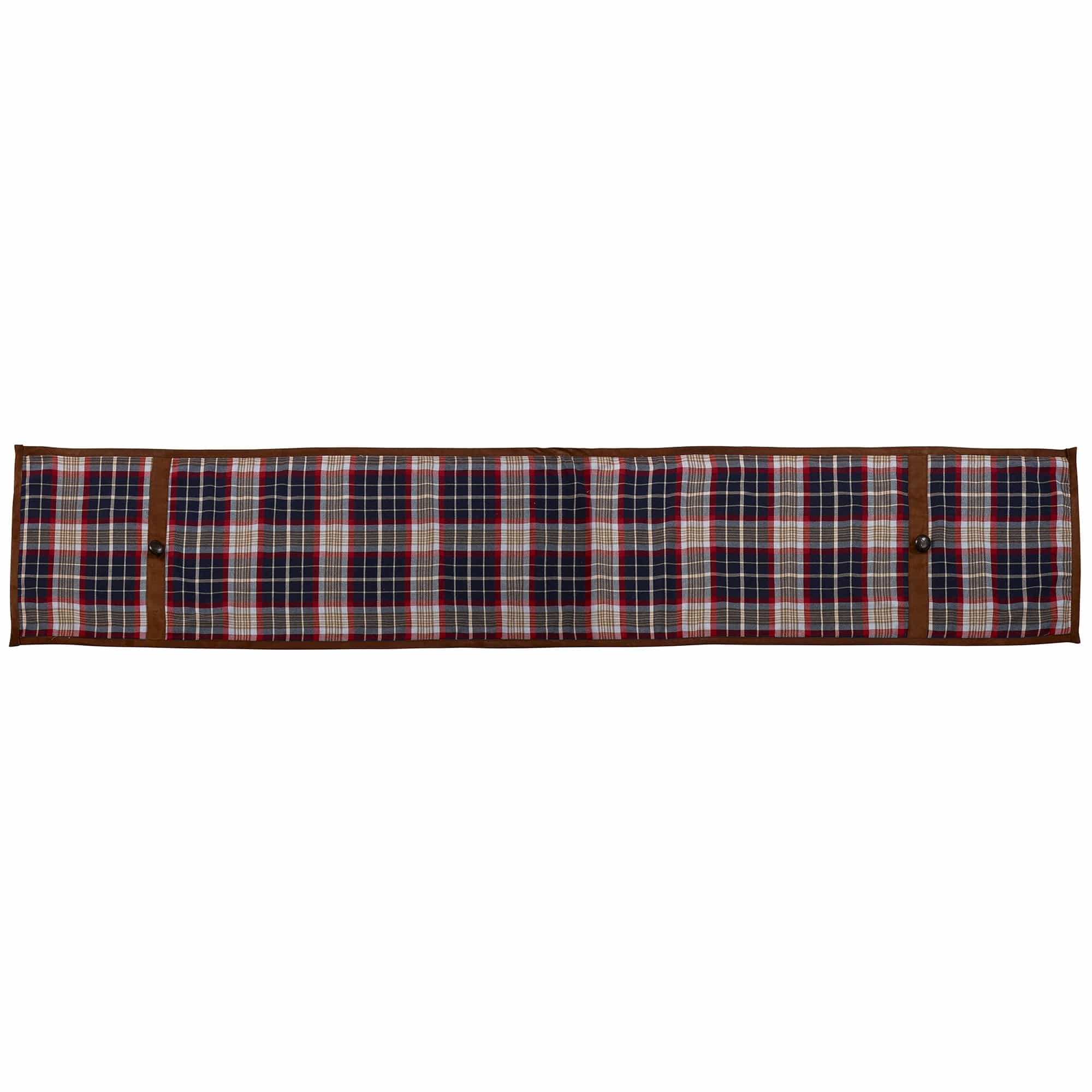 South Haven Blue Plaid Table Runner with Suede