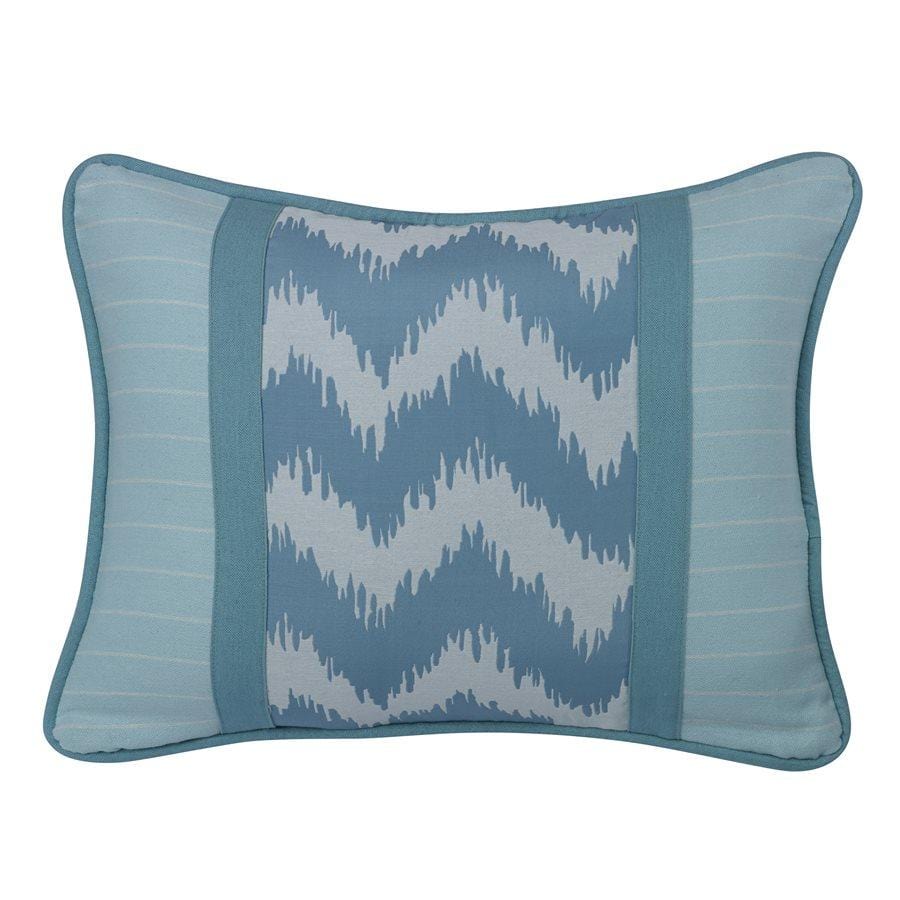 Catalina Chevron Print Pillow w/ Blue Stripes