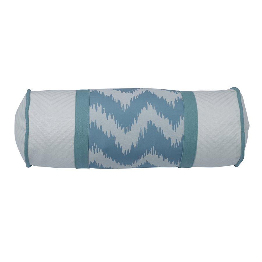 Catalina Neckroll Pillow w/ Aqua & White Chevron