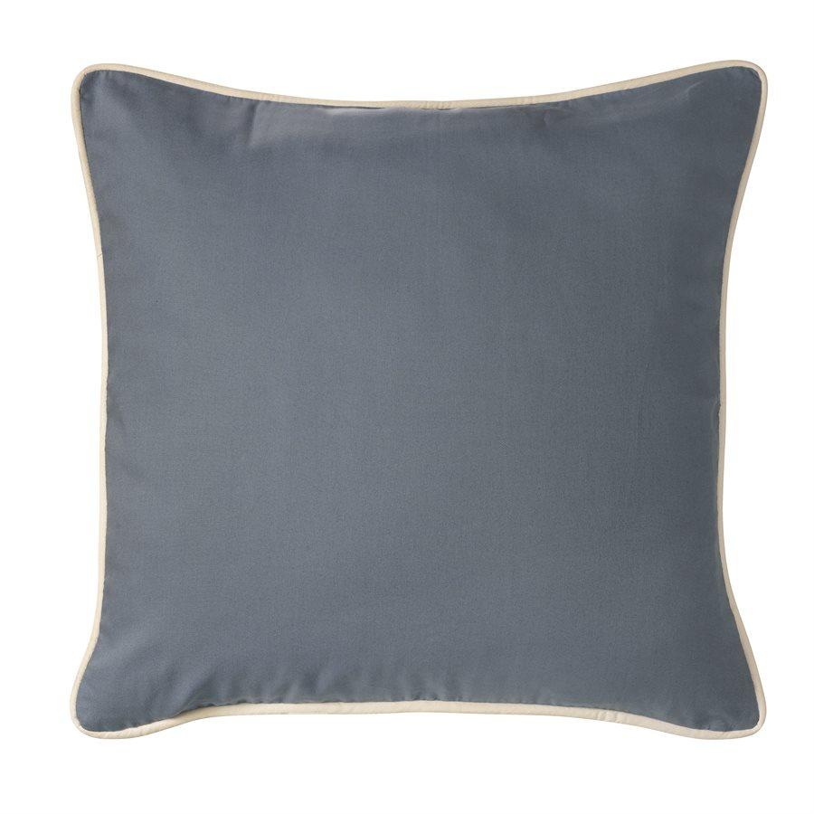 Monterrey Light Indigo Blue Euro Sham w/ White Piping