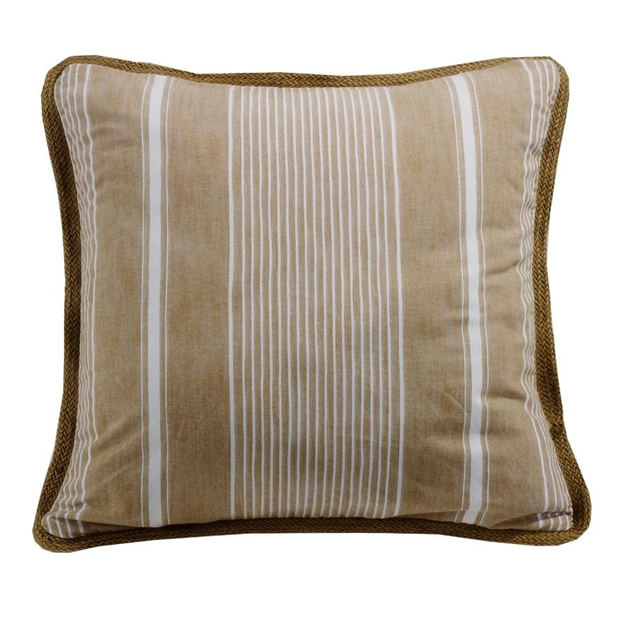 Newport Taupe Stripe Reversible Euro Sham w/ Trim