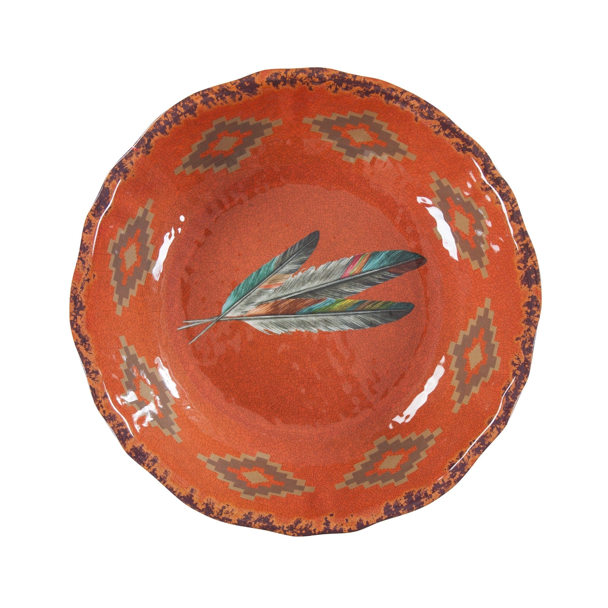 Tossed Feather Melamine Serving Bowl