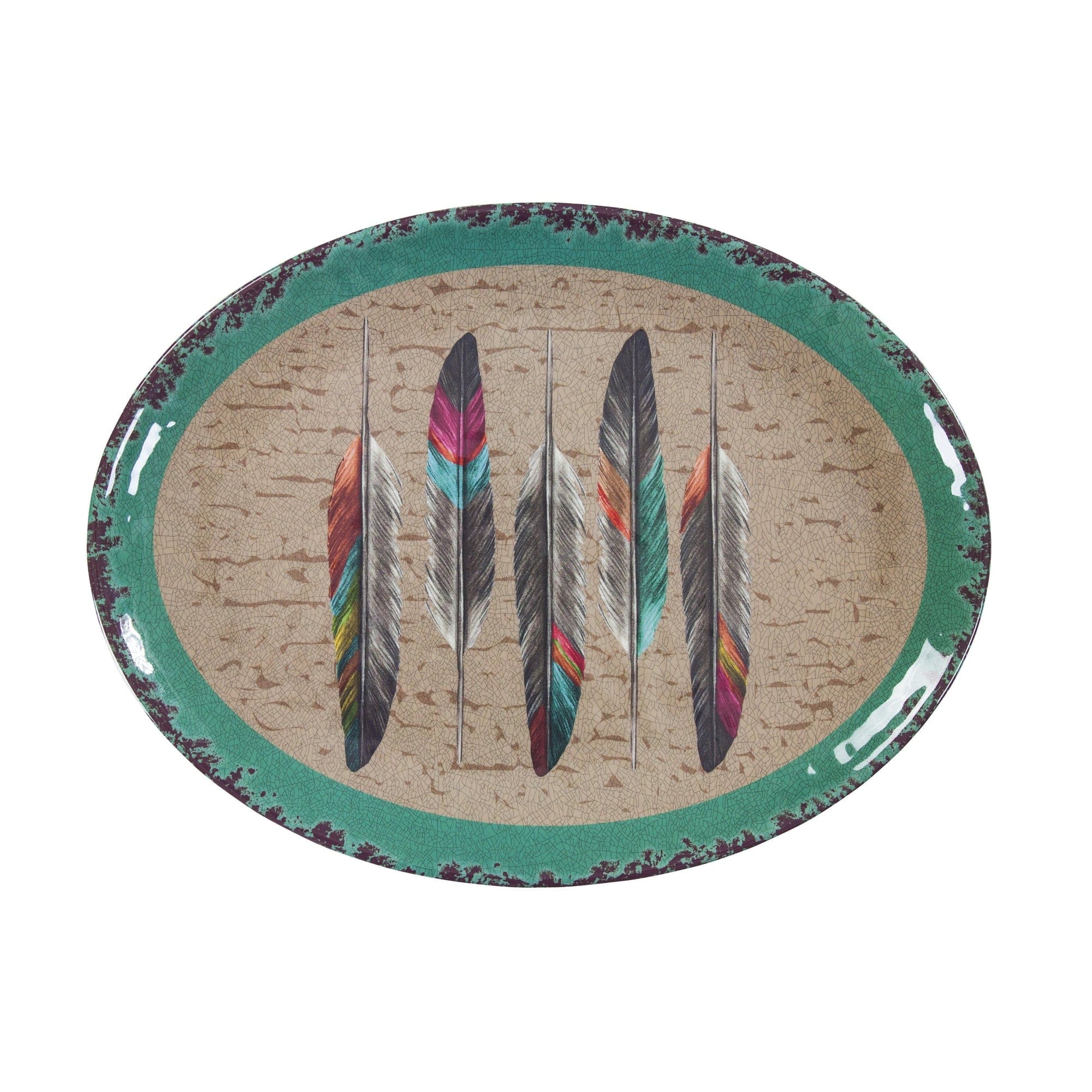 Tossed Feather Melamine Serving Platter