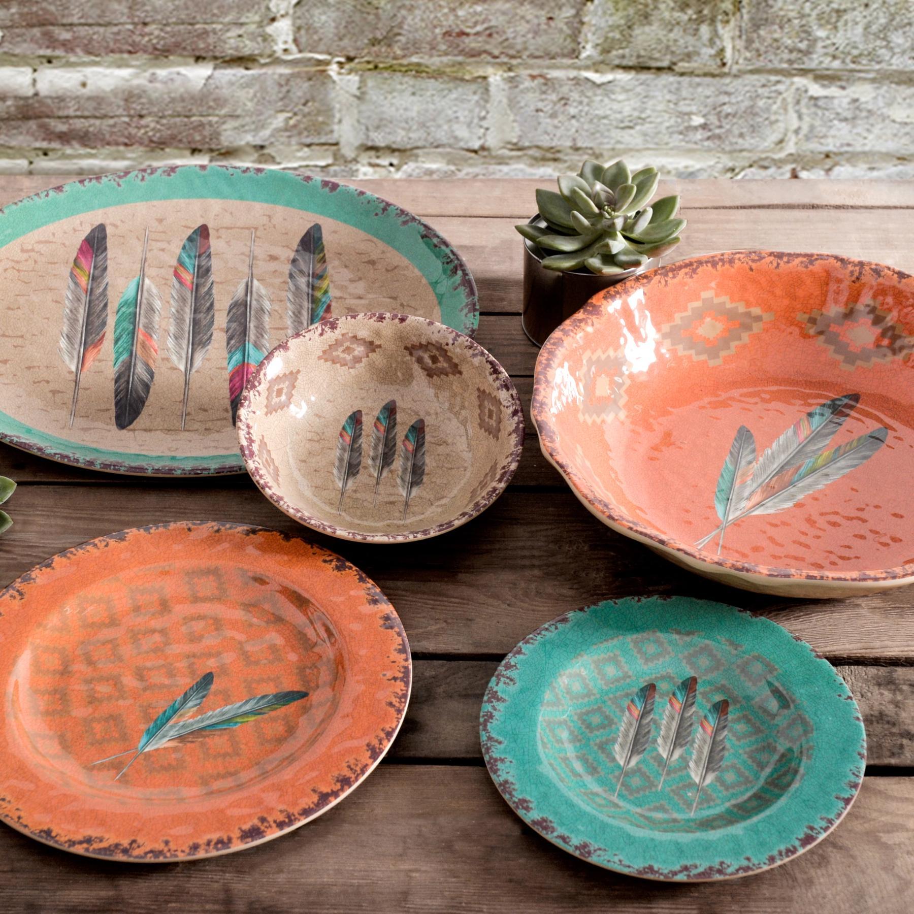 Tossed Feather Melamine Serving Platter
