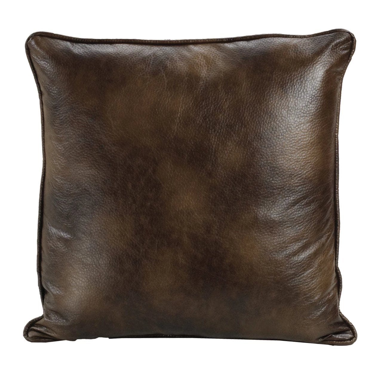 Brown Faux Leather Reversible Euro Sham