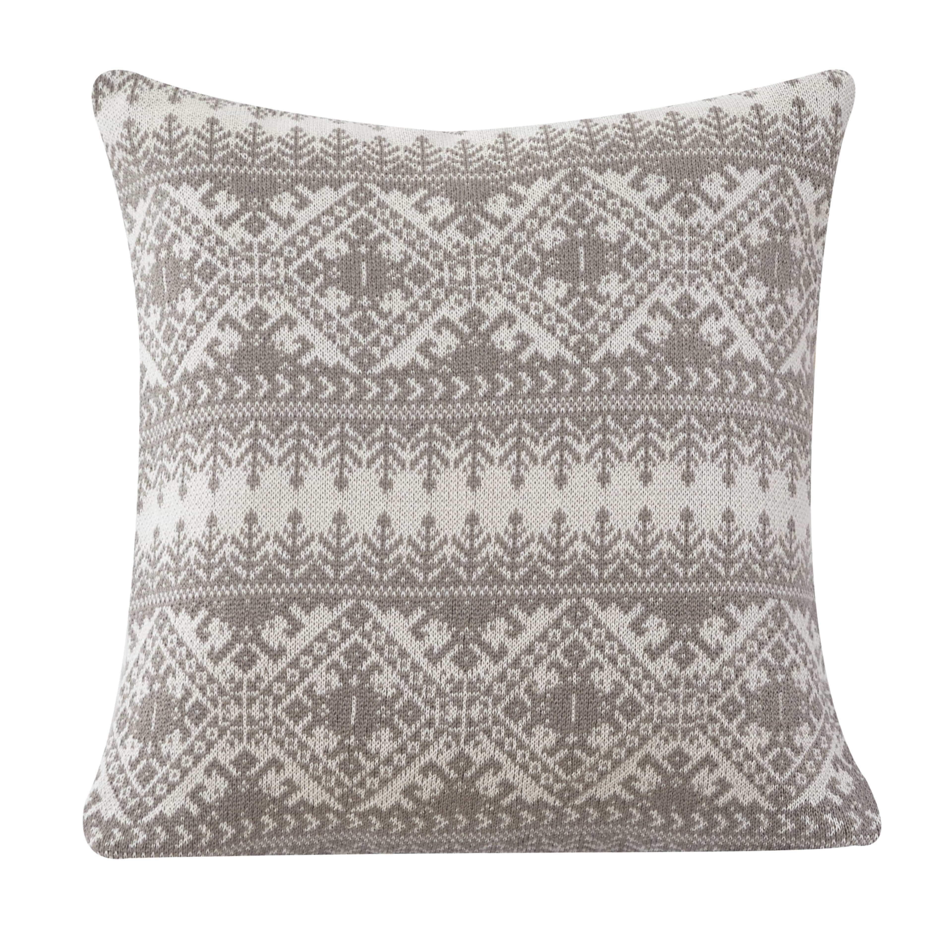 Fair Isle Knit Euro Sham - Taupe