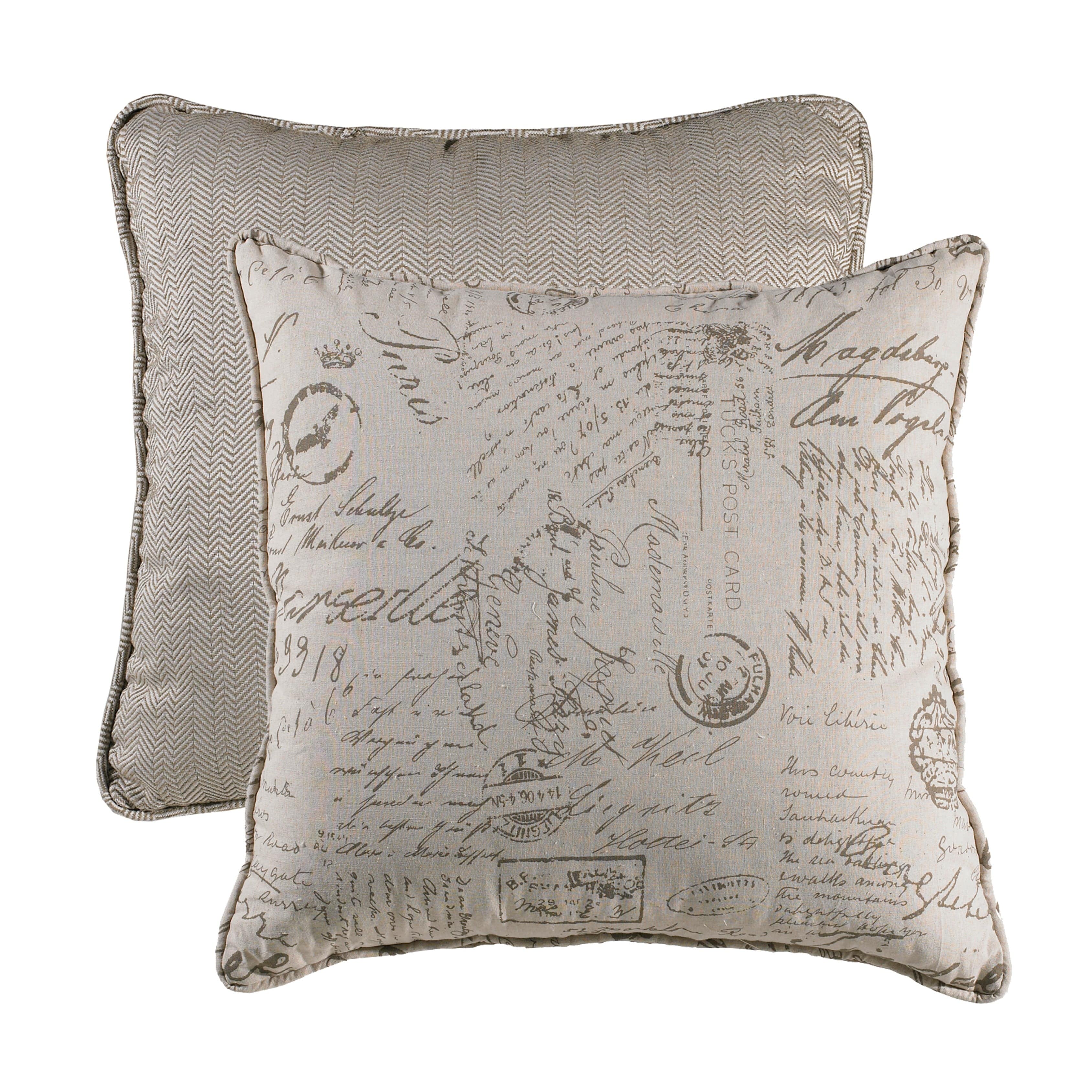 Fairfield Printed Script Linen Euro Sham