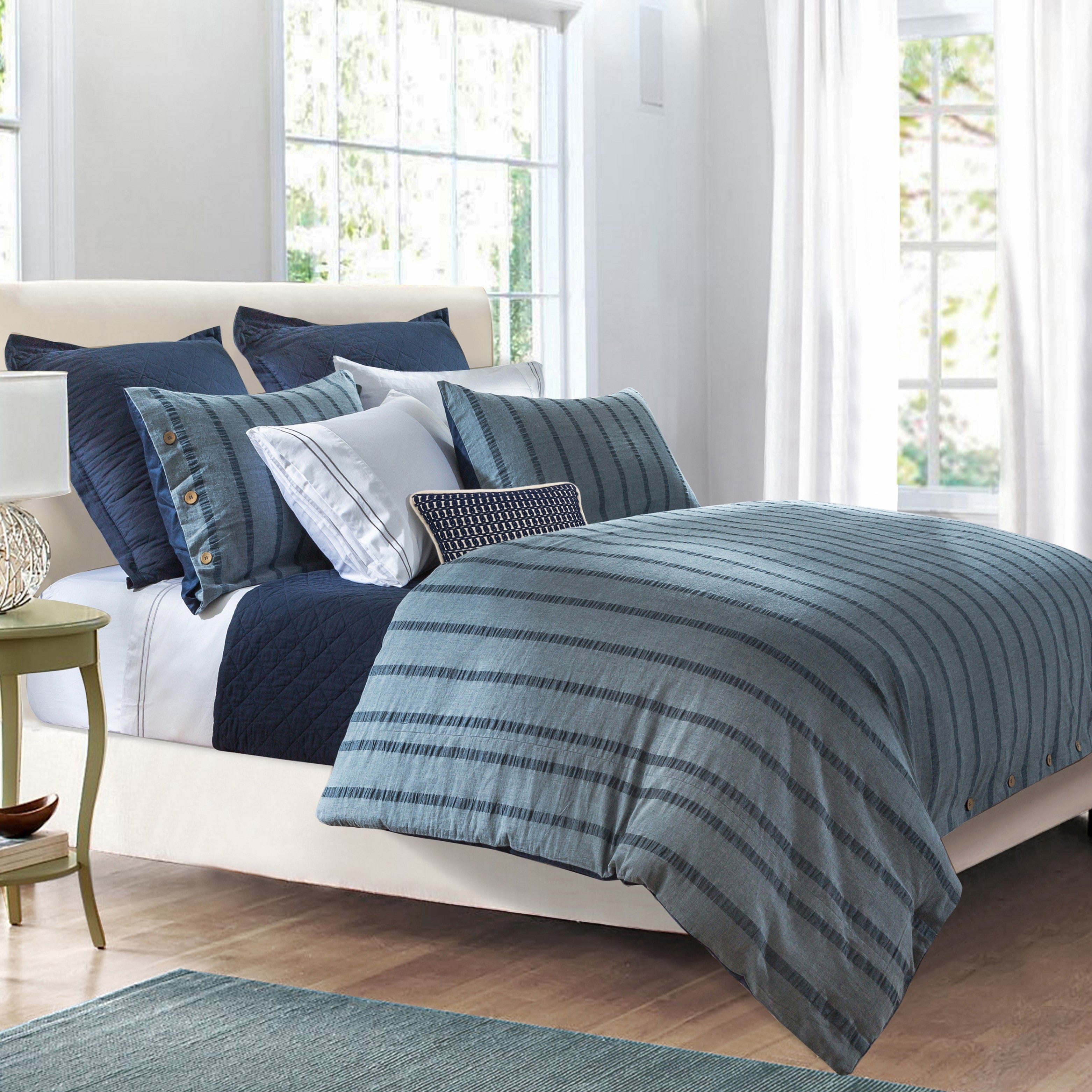 Harper Blue Stripe Euro Sham