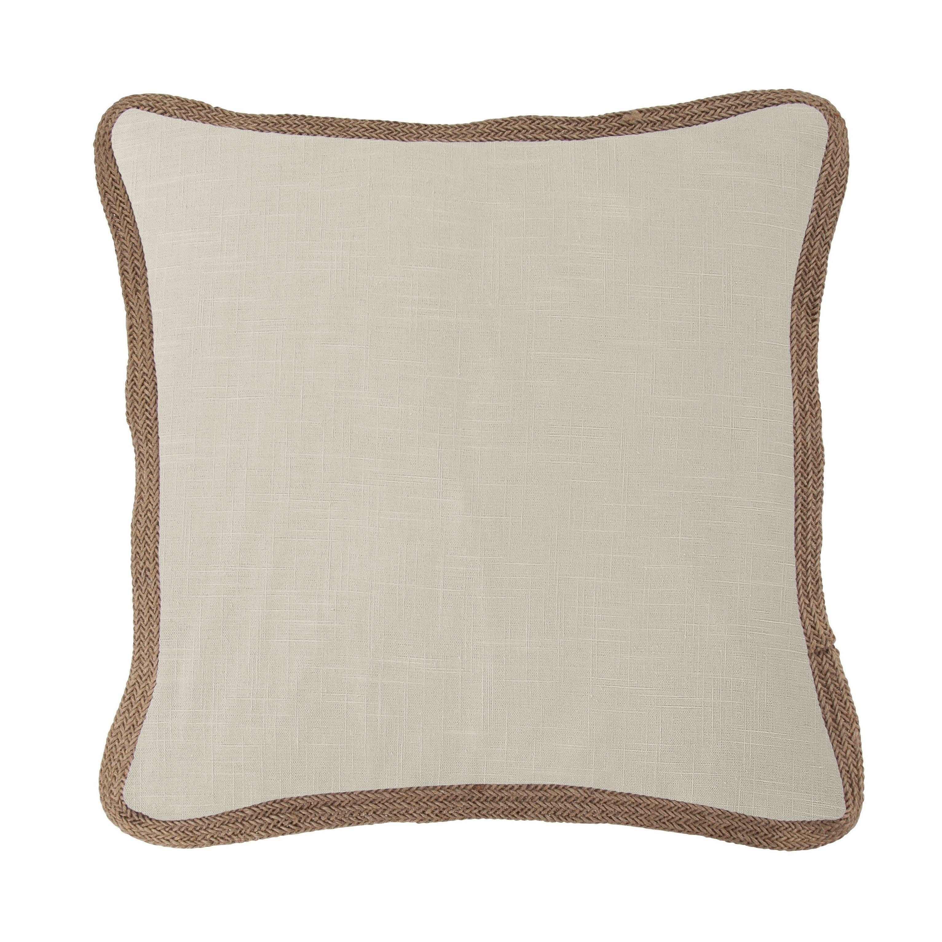 Washed Linen Jute Trimmed Euro Sham