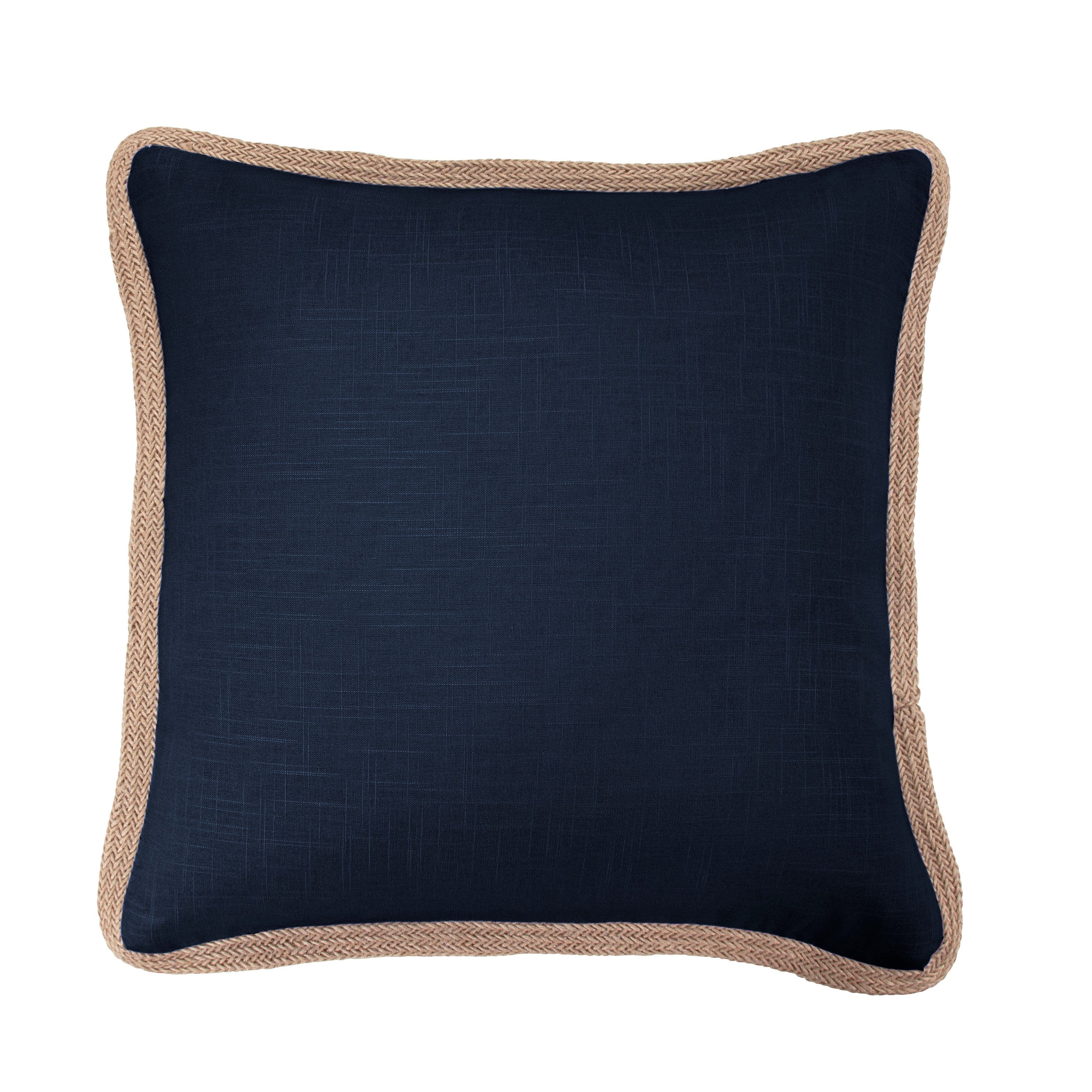 Washed Linen Jute Trimmed Euro Sham