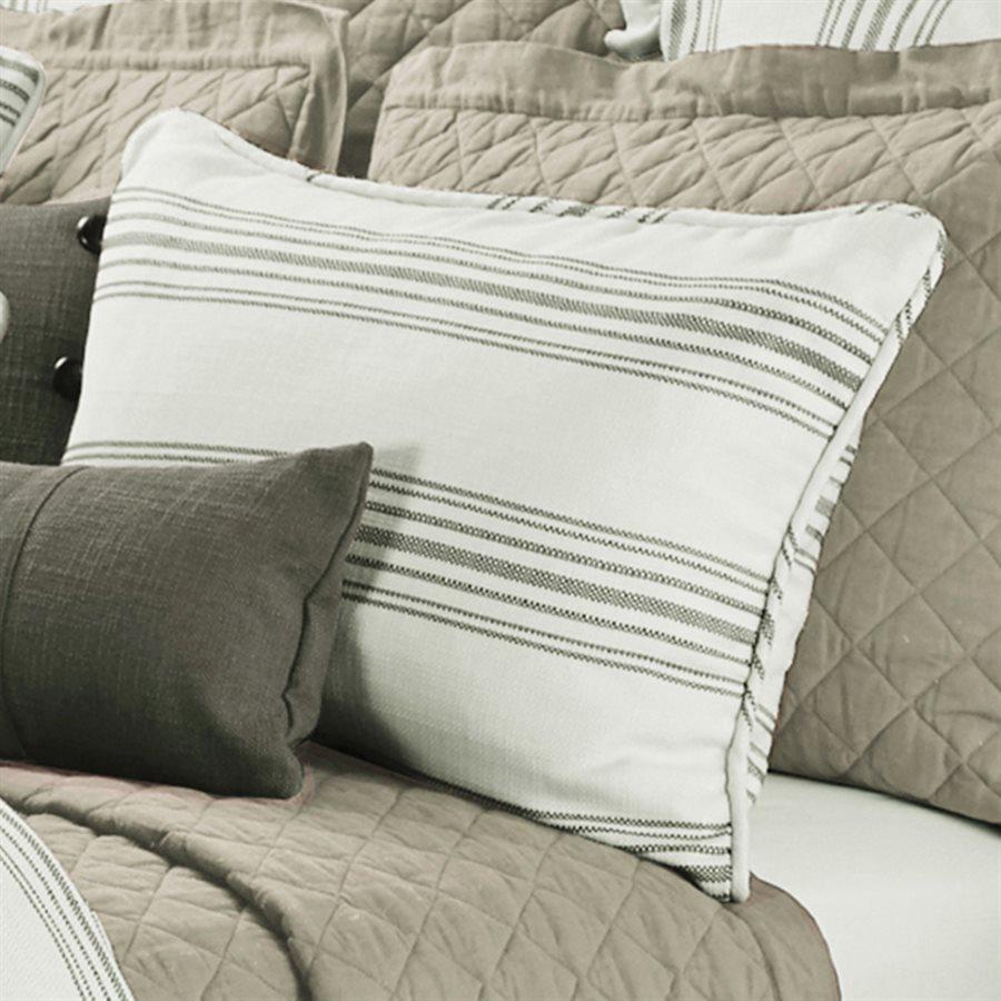 Prescott Stripe Pillow Sham, Queen, Taupe