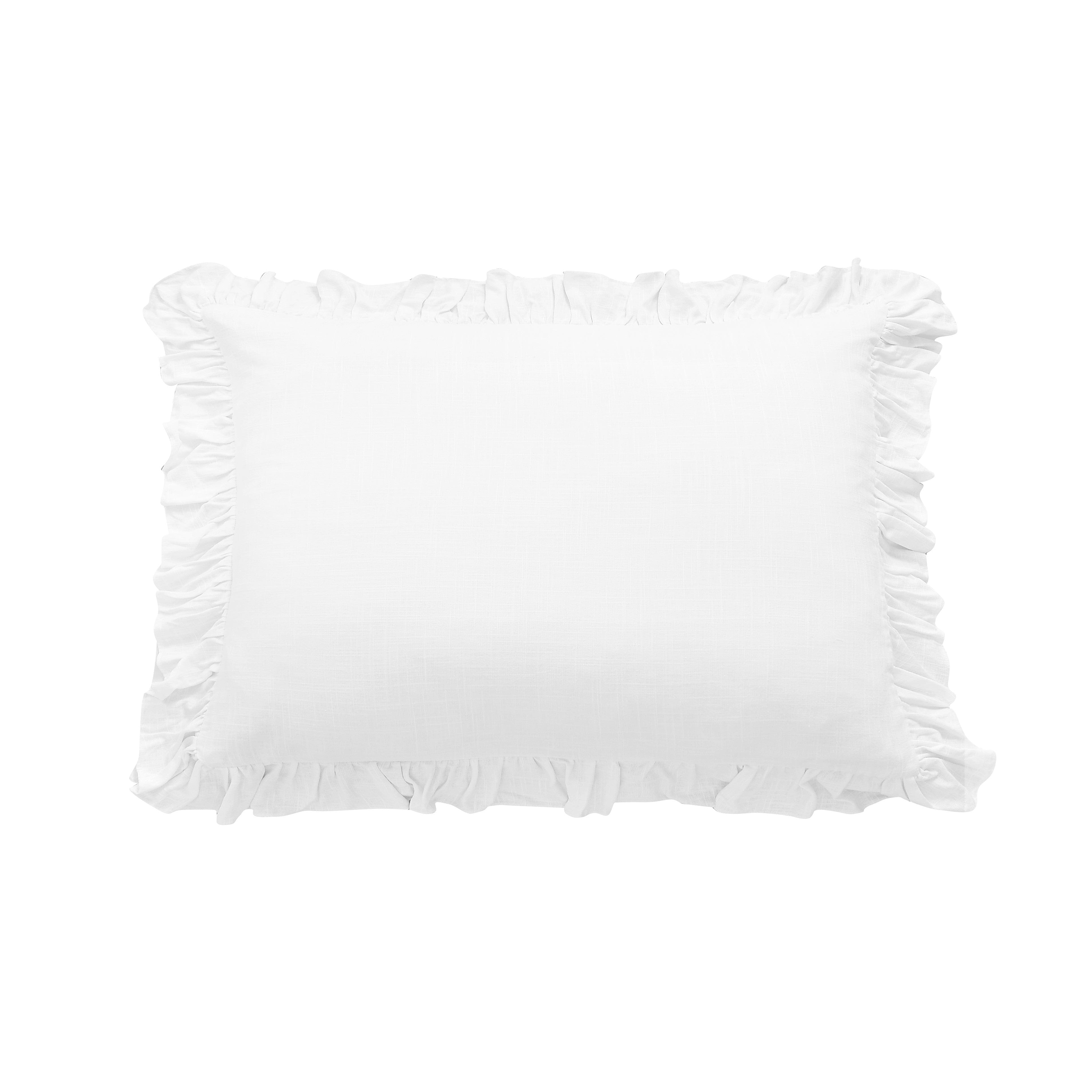 Lily Washed Linen Ruffled Pillow Sham