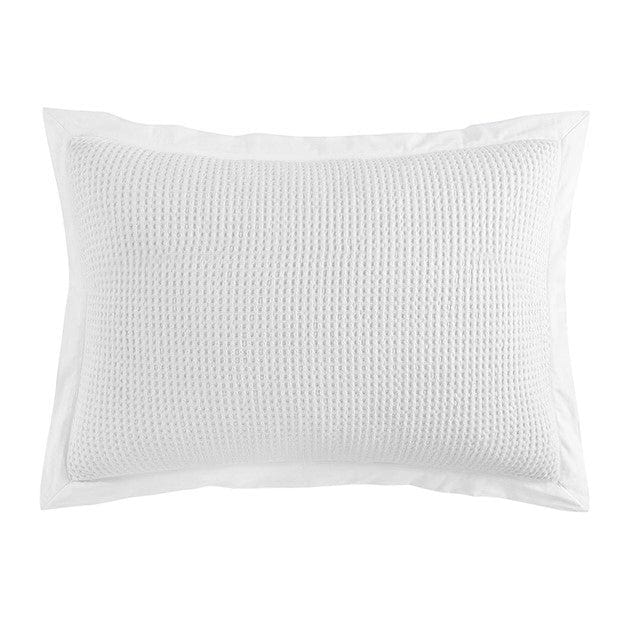 Stonewashed Cotton Waffle Weave Pillow Sham Set, King