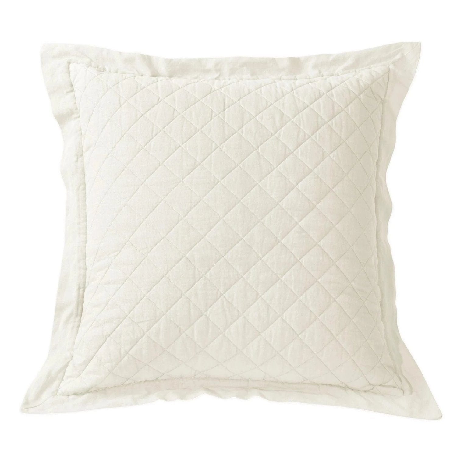 Linen Cotton Diamond Quilted Euro Sham