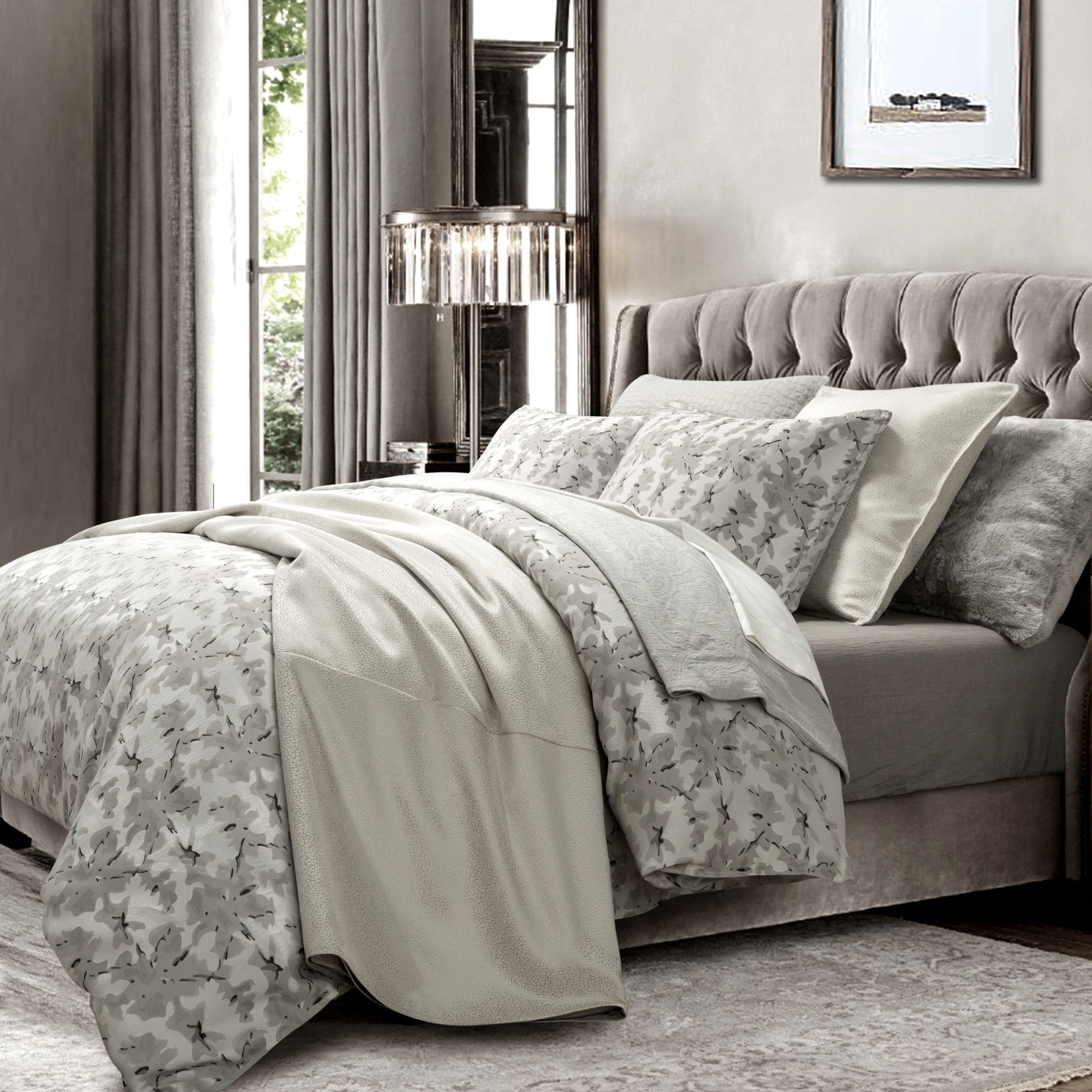 Warshack Silver & Gray Inkblot Pillow Shams