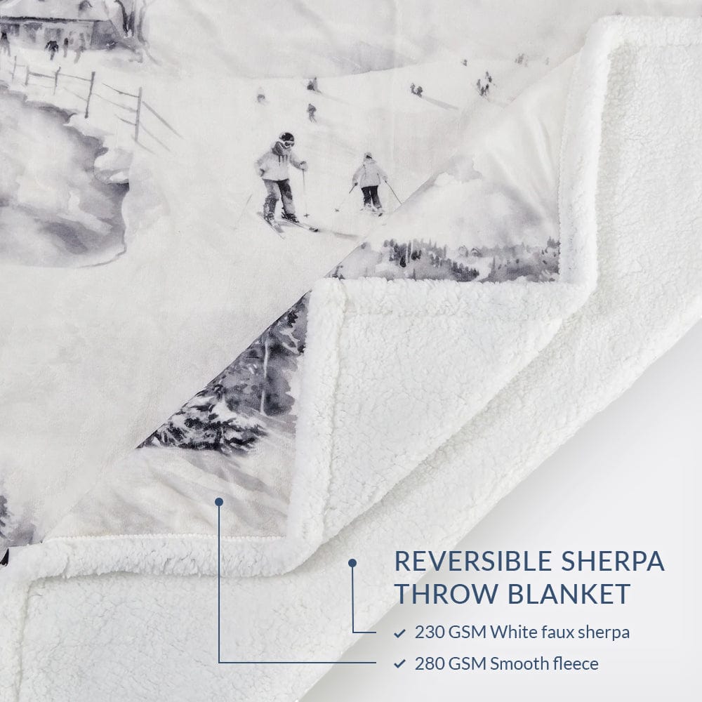 Ski Life Campfire Sherpa Throw
