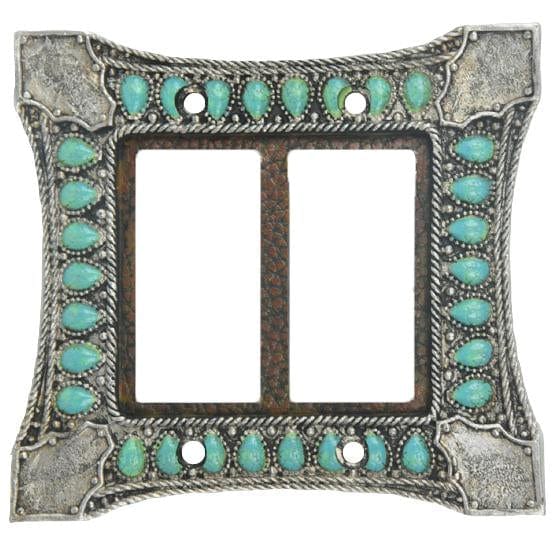 Turquoise Double Rocker Switch Wall Plate