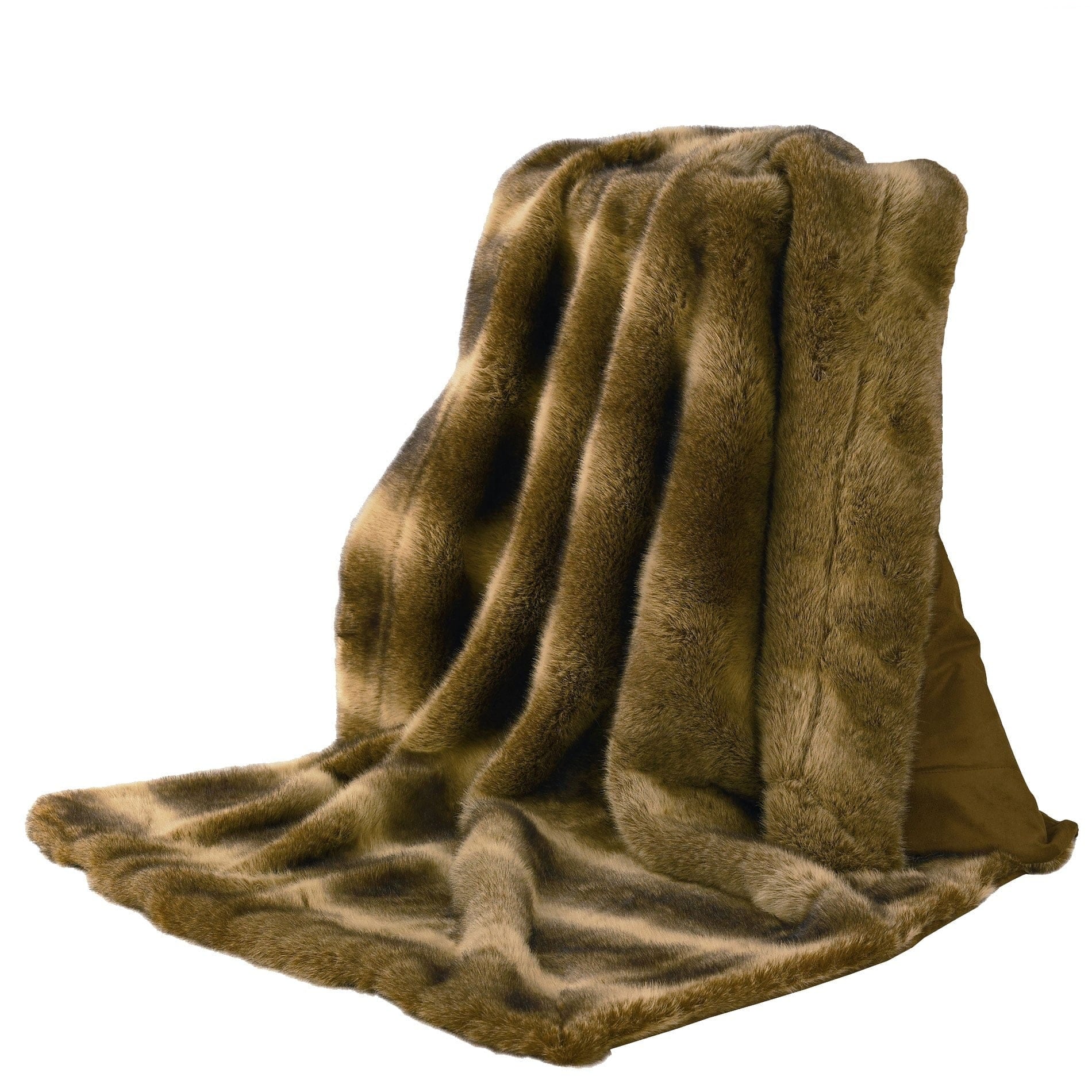 Faux Wolf Fur Throw Blanket