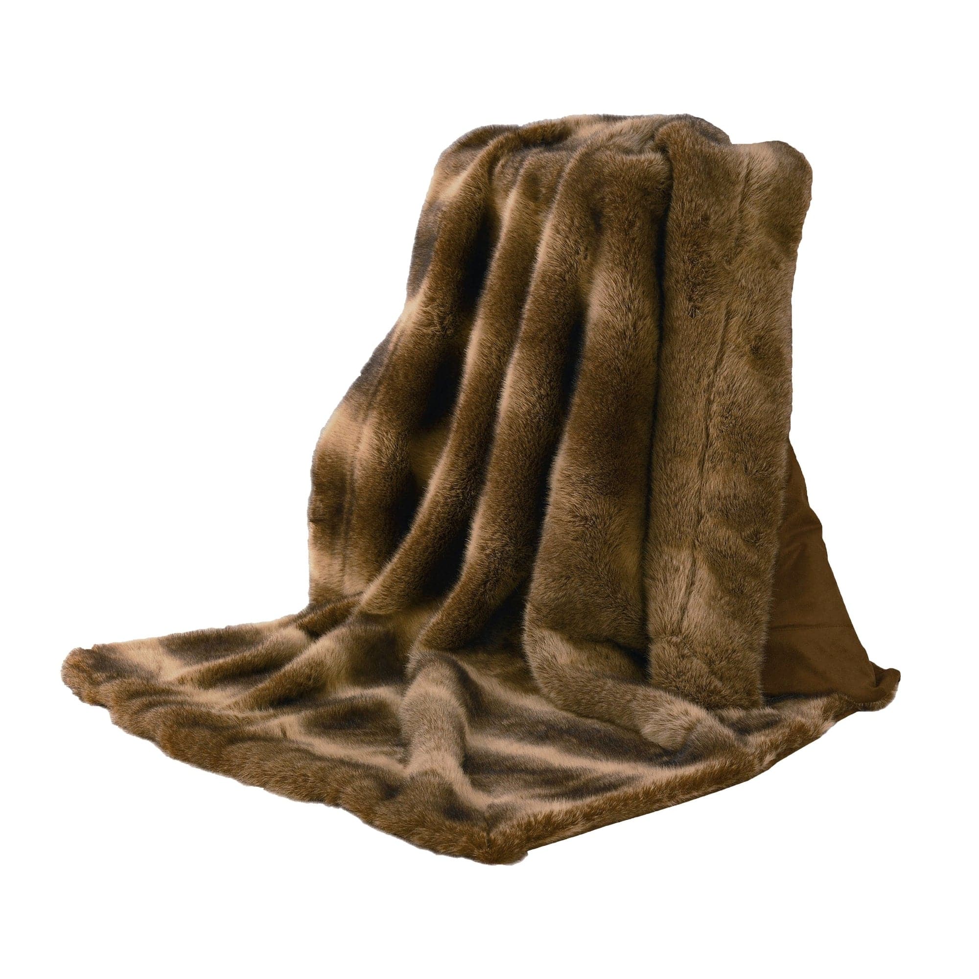 Faux Wolf Fur Throw Blanket