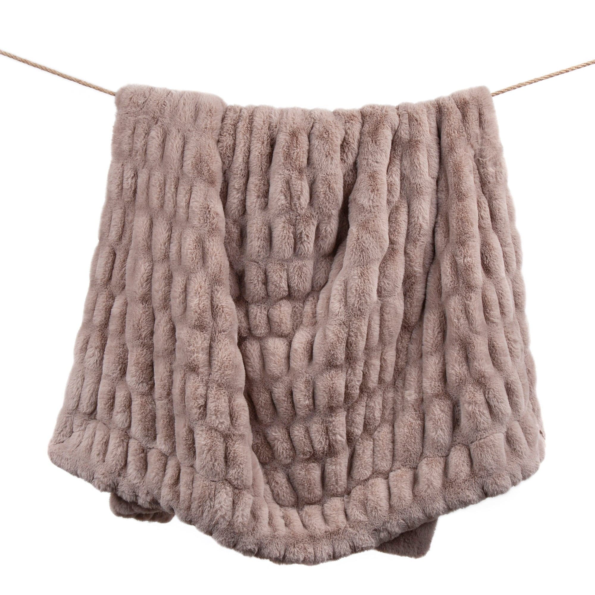Ruched Rabbit Double-Sided Throw