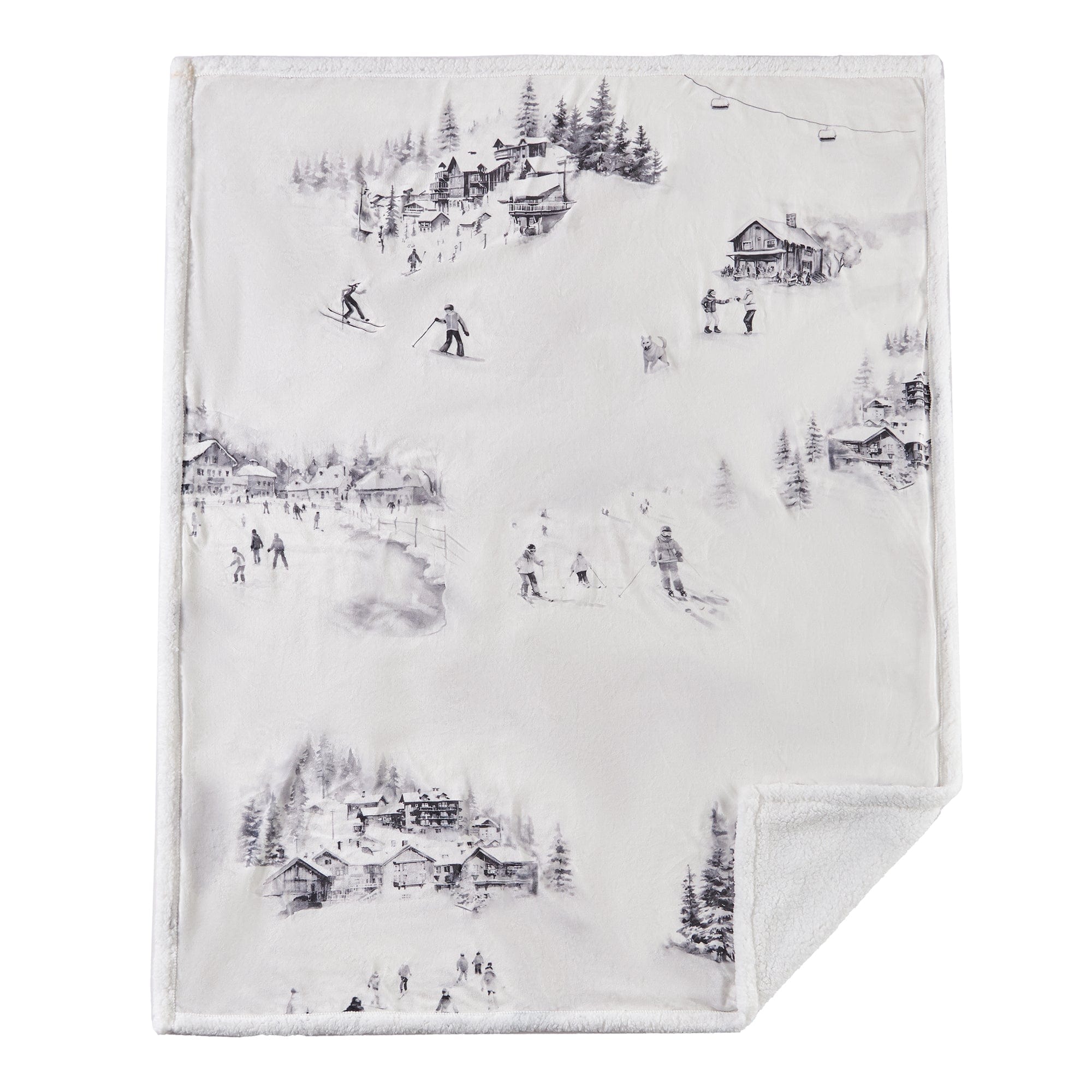 Ski Life Campfire Sherpa Throw