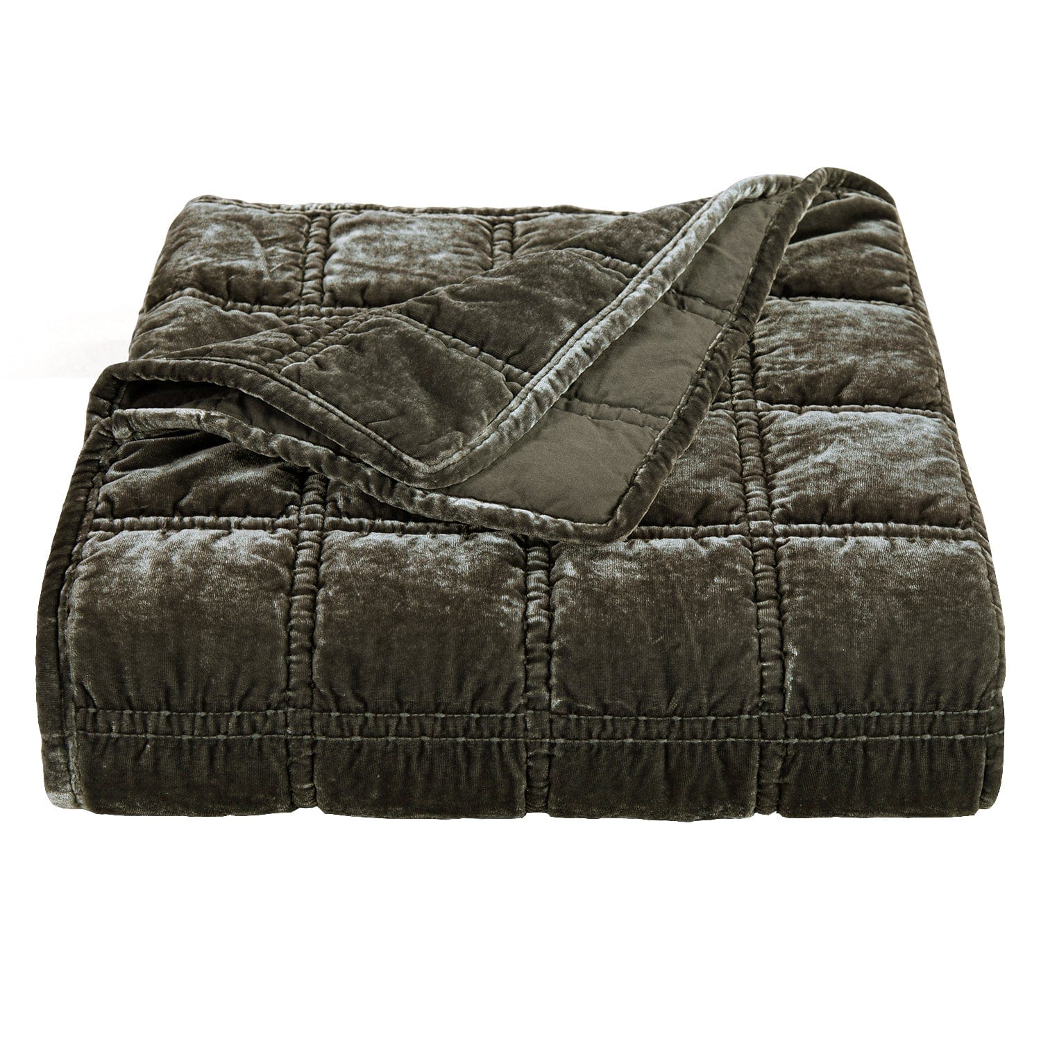 Stella Faux Silk Velvet Double Box Stitch Throw