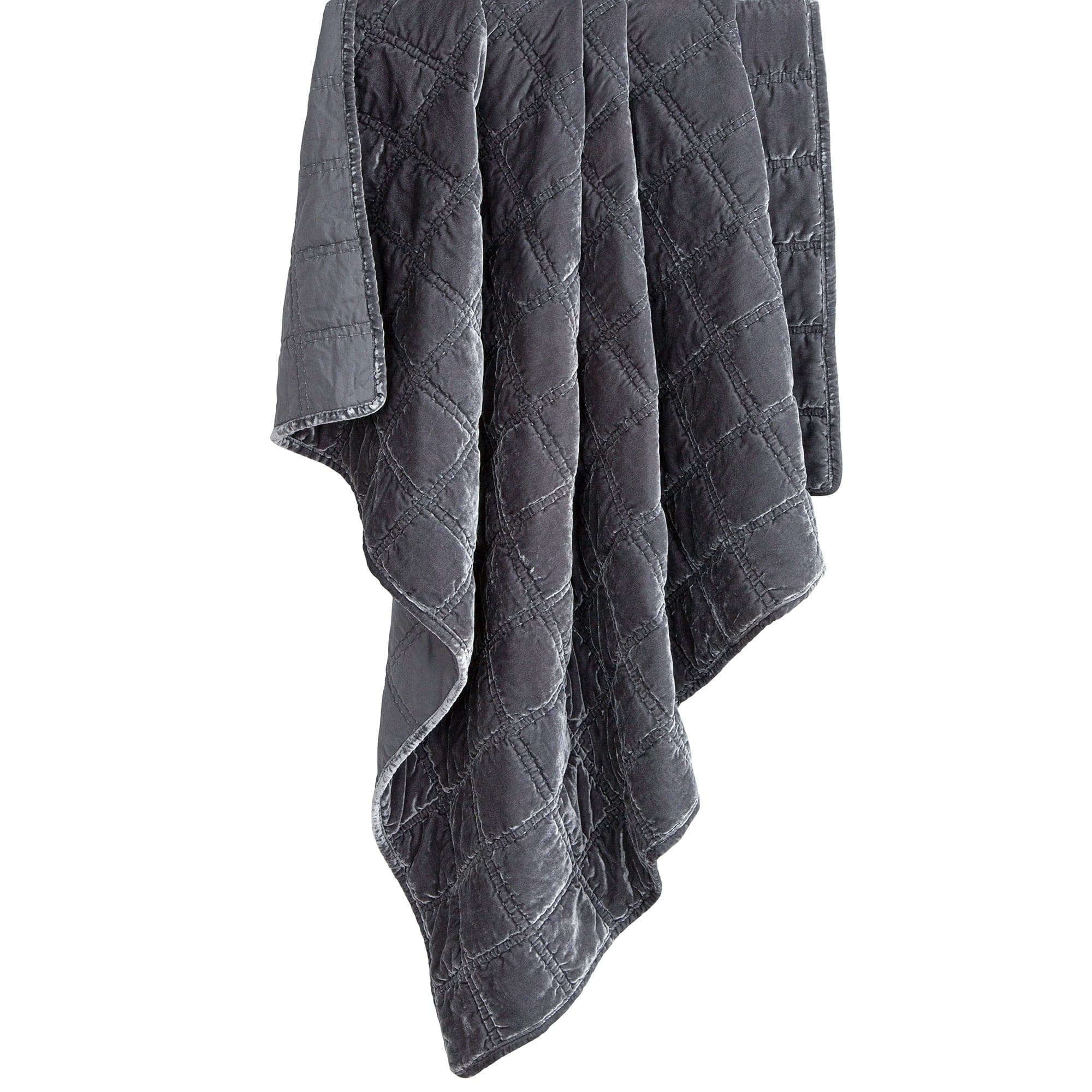 Stella Faux Silk Velvet Double Box Stitch Throw