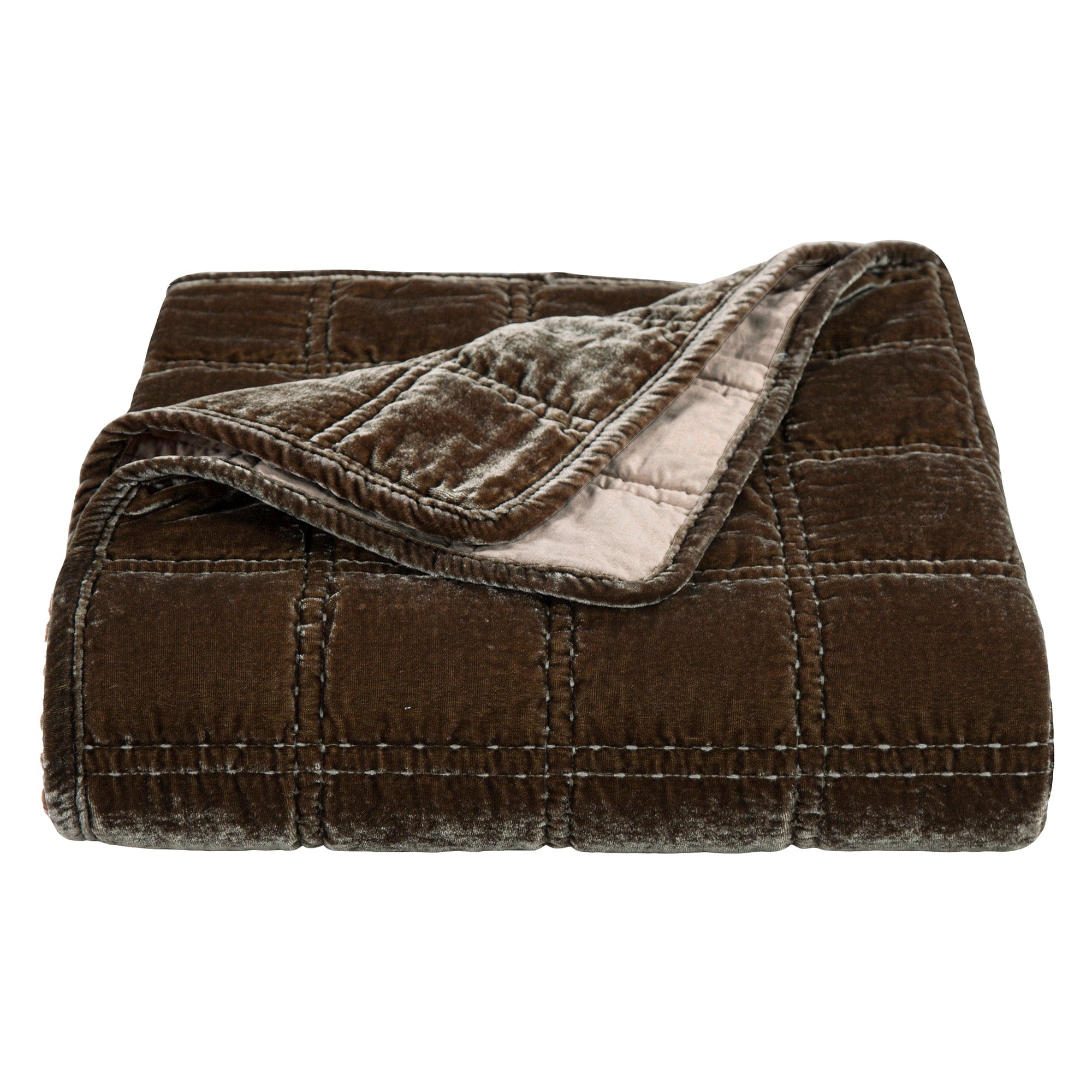 Stella Faux Silk Velvet Double Box Stitch Throw