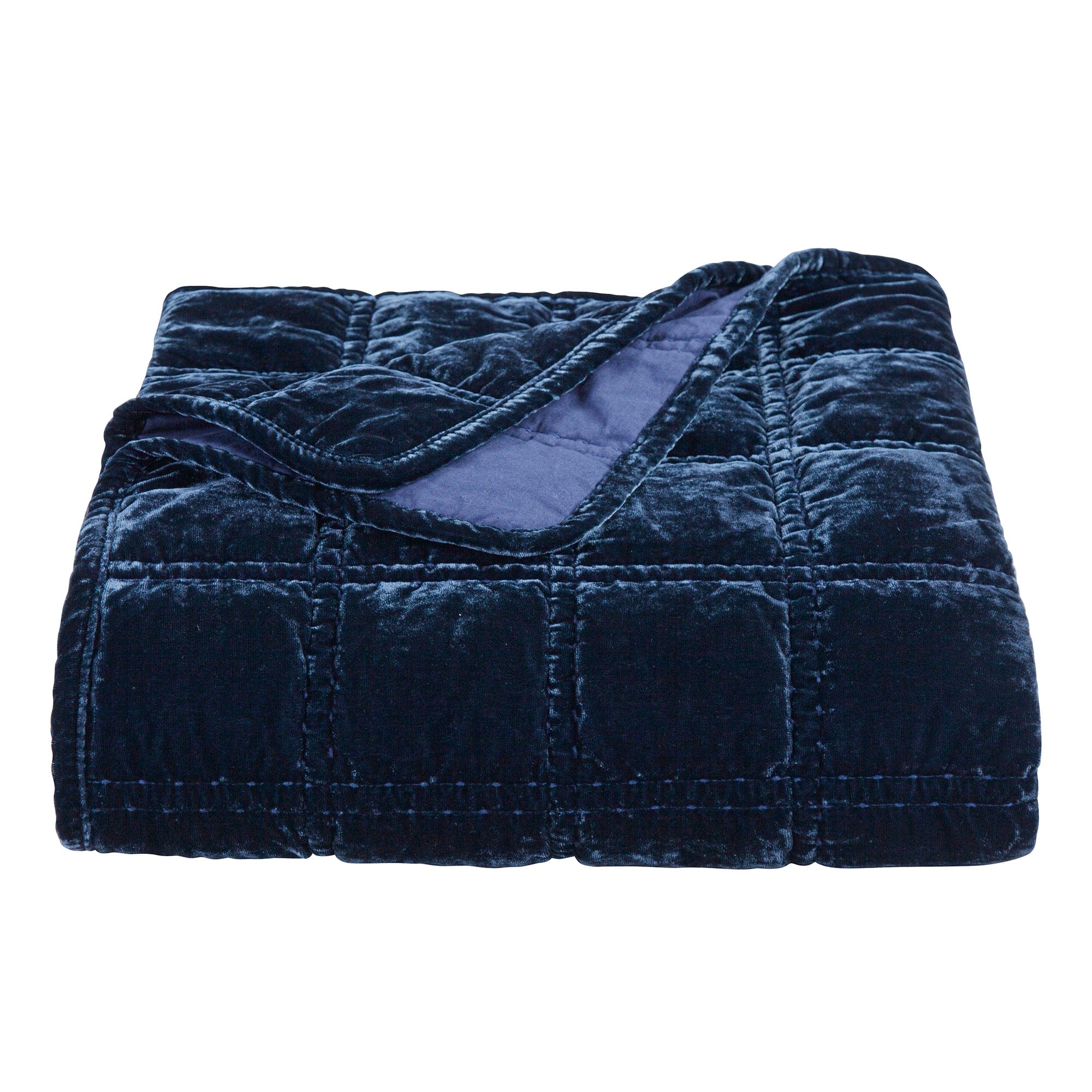 Stella Faux Silk Velvet Double Box Stitch Throw