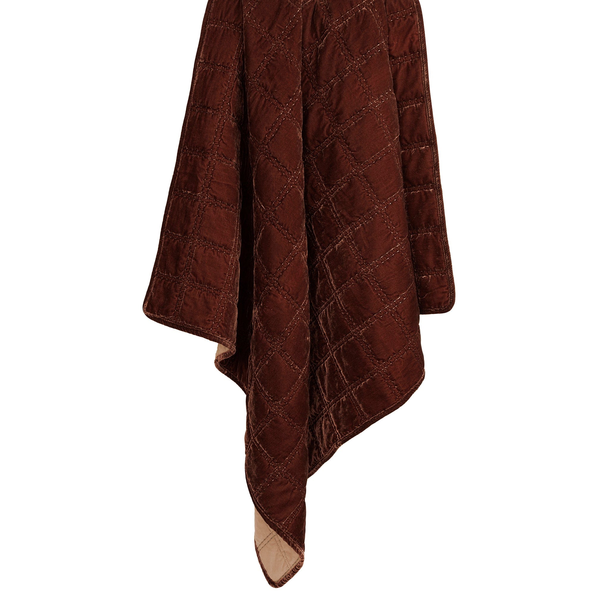 Stella Faux Silk Velvet Double Box Stitch Throw