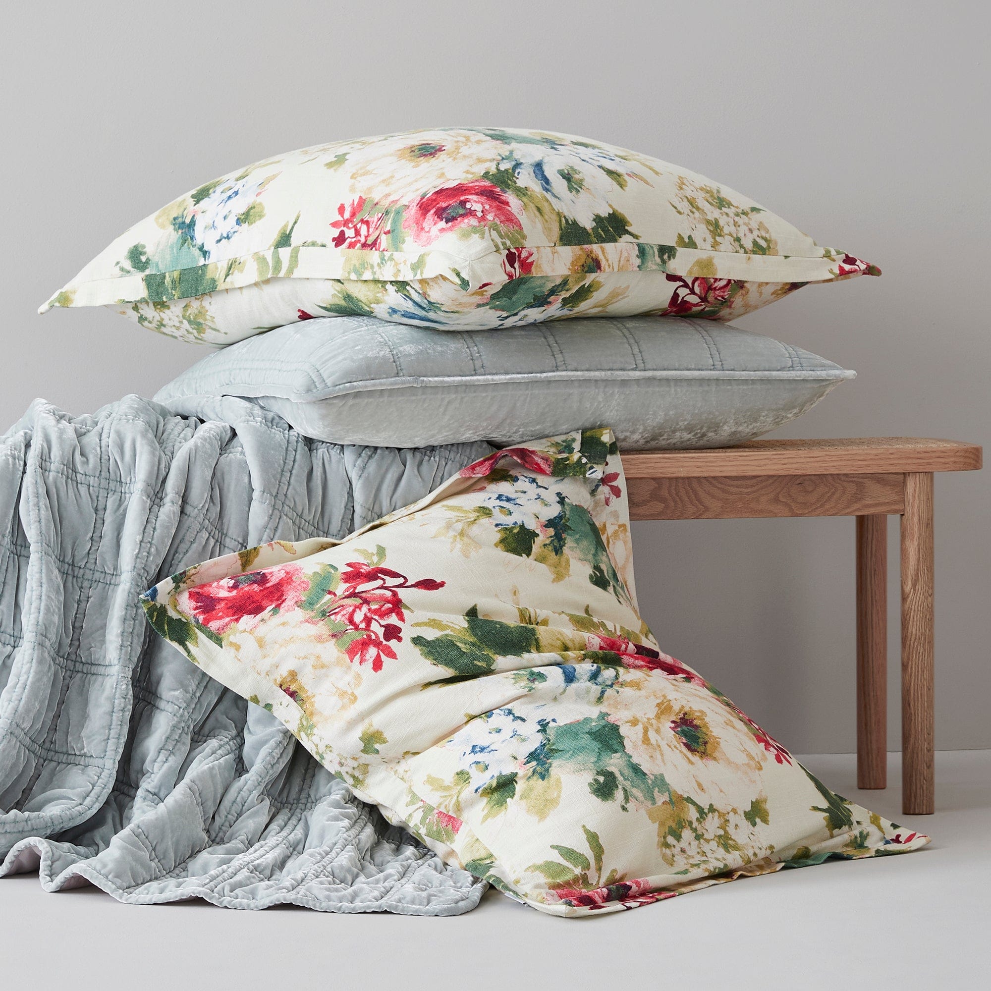 Stella Faux Silk Velvet Double Box Stitch Throw