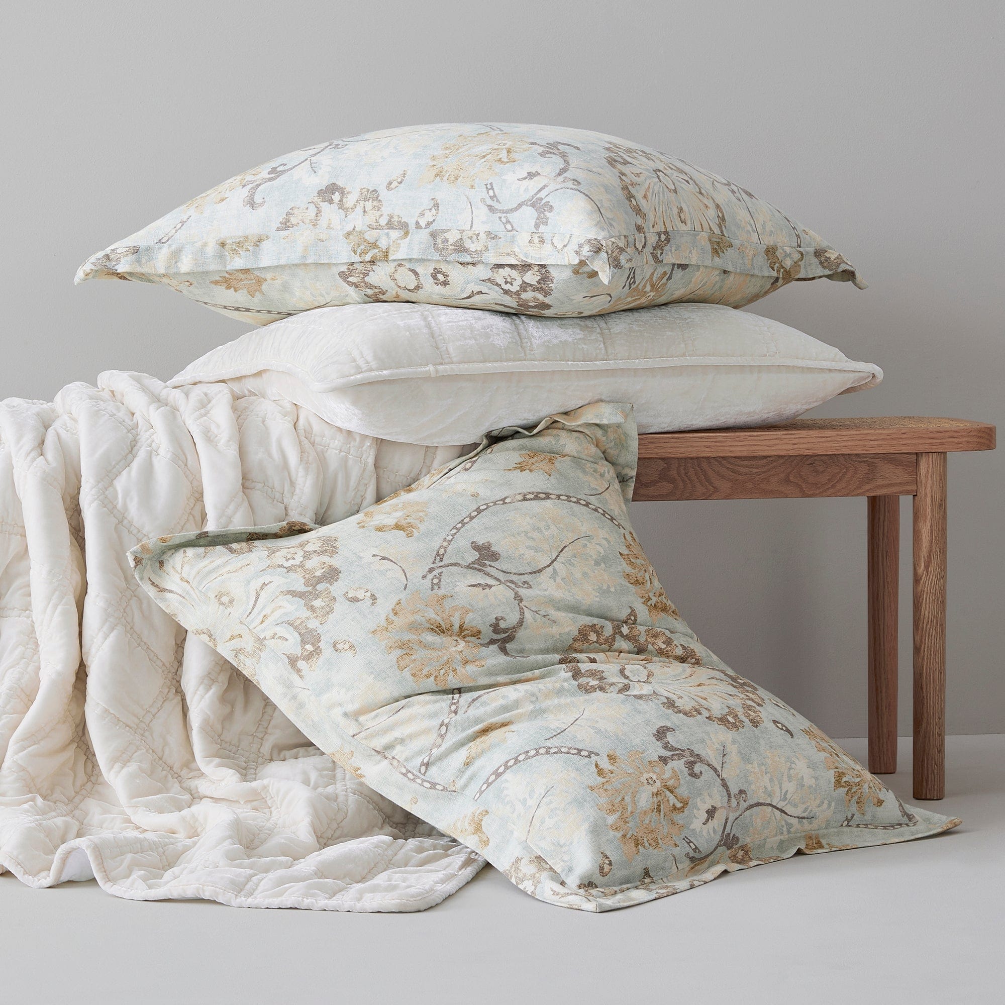 Stella Faux Silk Velvet Double Box Stitch Throw