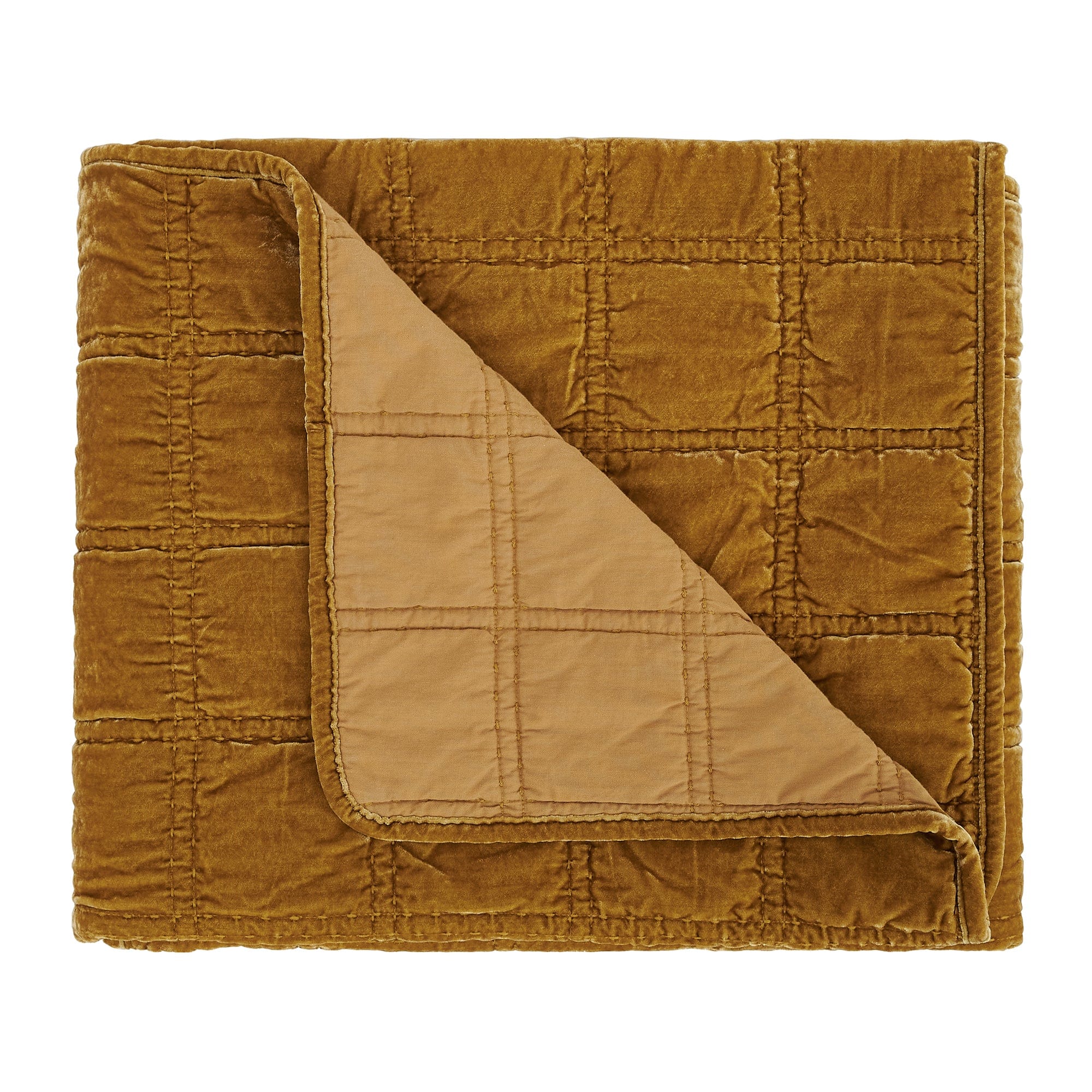 Stella Faux Silk Velvet Double Box Stitch Throw