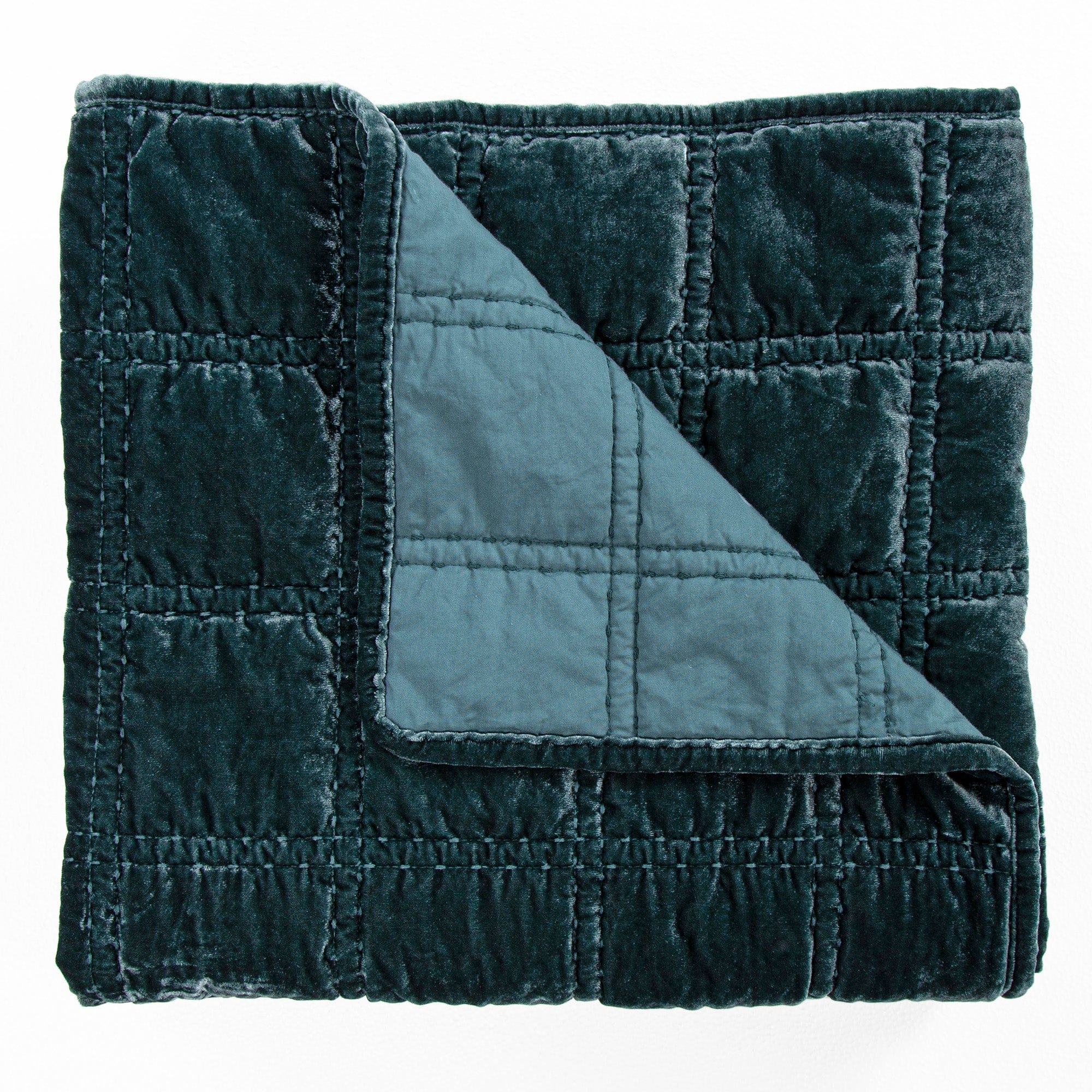 Stella Faux Silk Velvet Double Box Stitch Throw