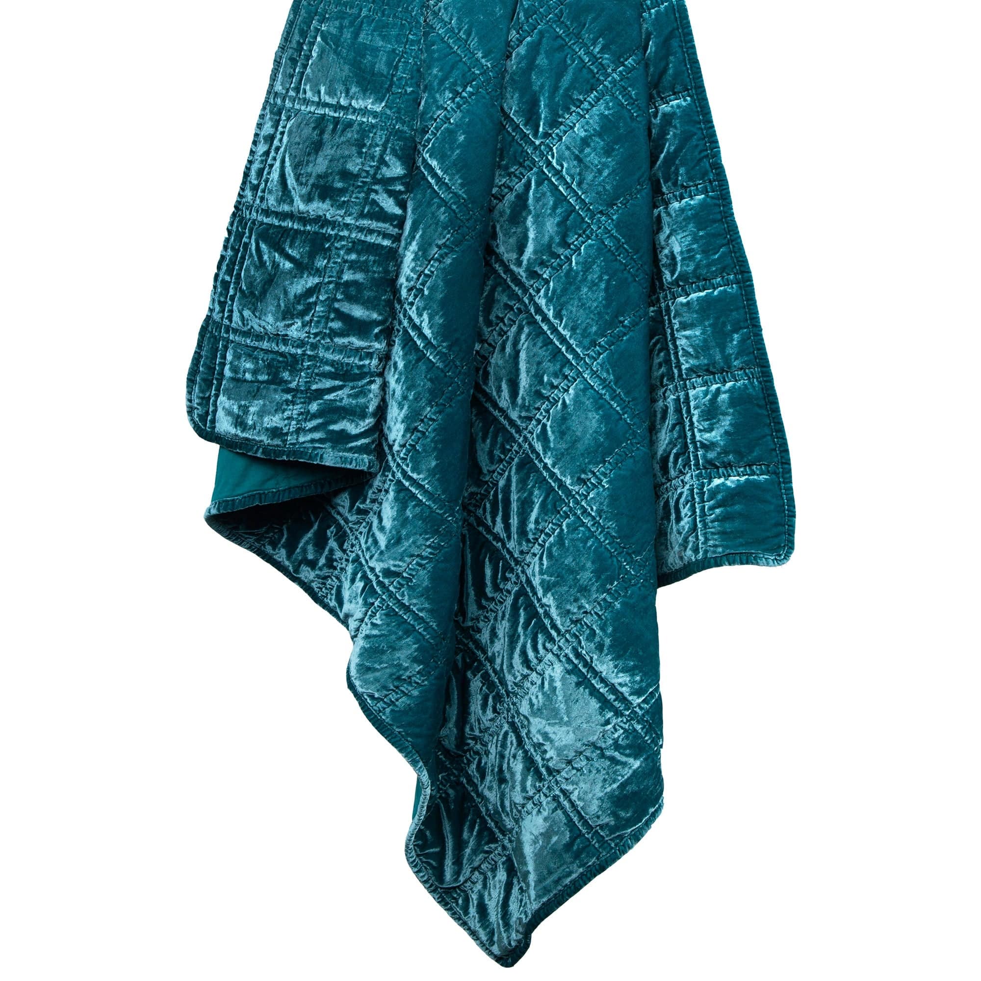 Stella Faux Silk Velvet Double Box Stitch Throw