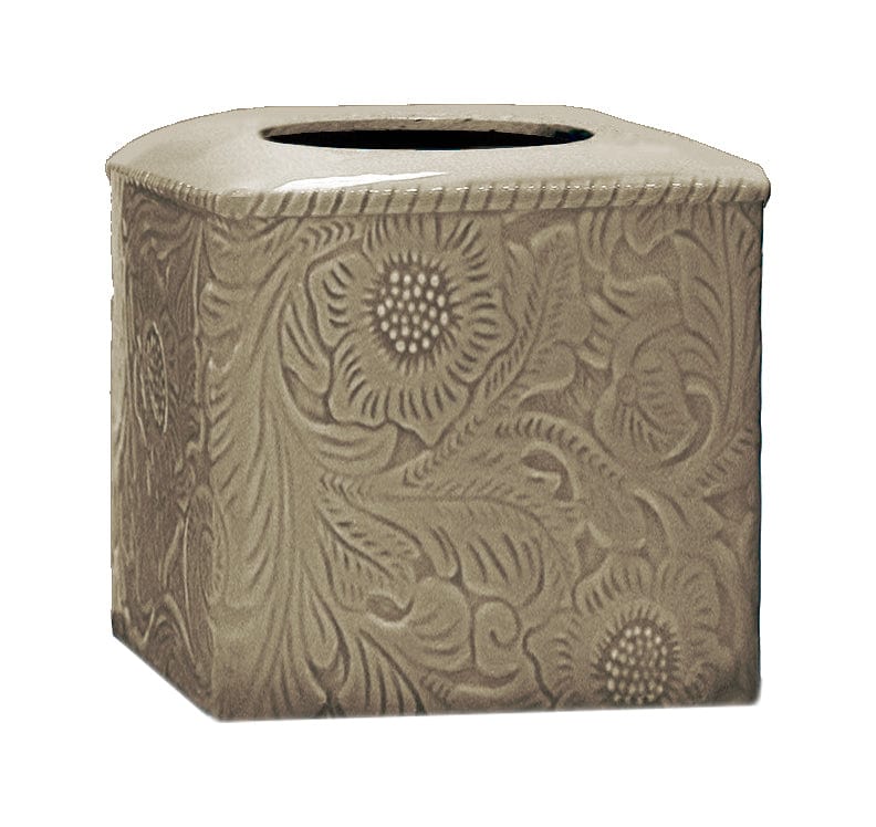 Savannah Ceramic Tissue Box Cover, Taupe
